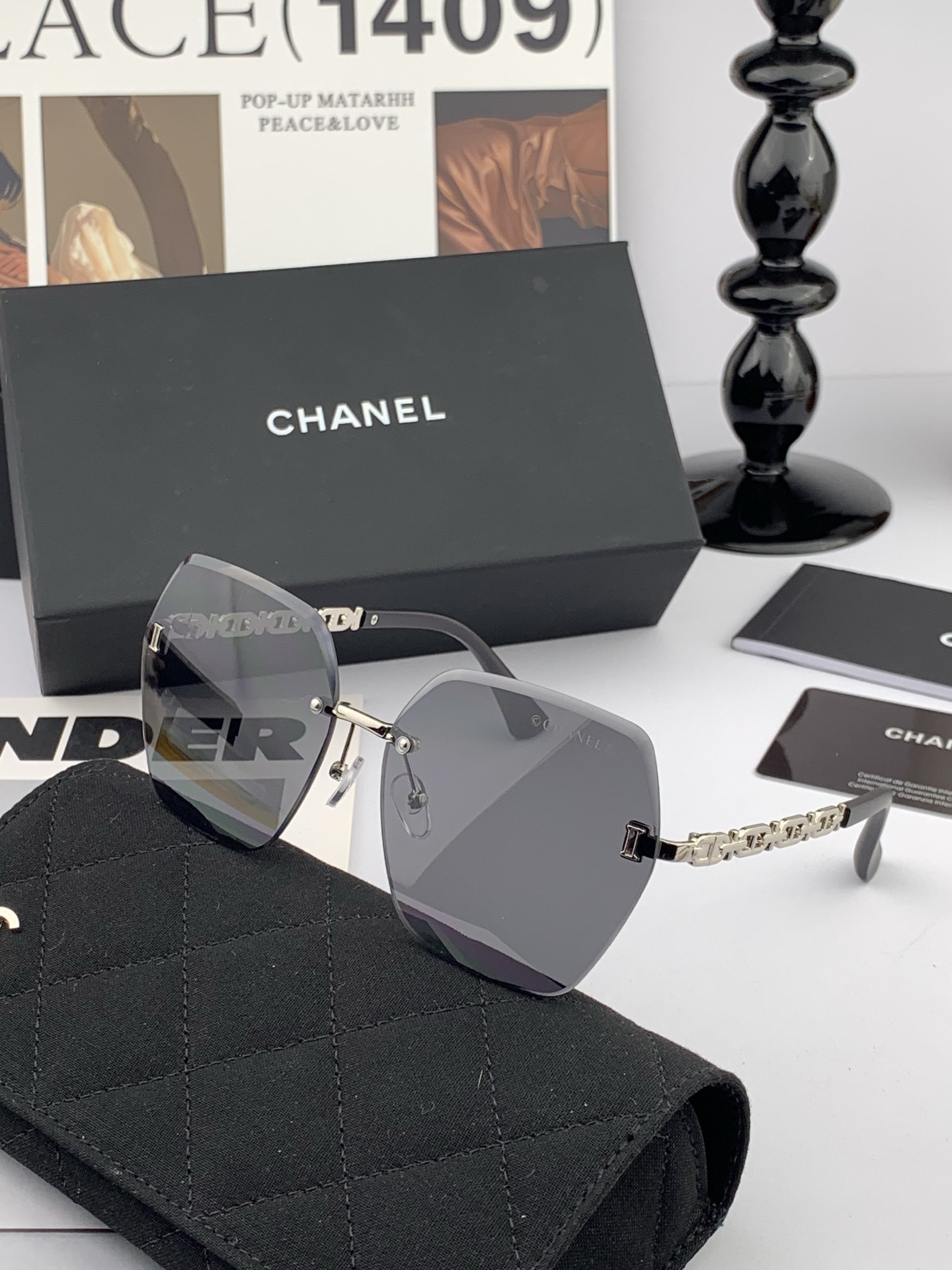 🔺 【香奈儿】开春新款 潮流爆款 时尚方框太阳镜 高品质 佩戴舒适 网红潮款墨镜 女士高清太阳镜🕶️ 🎉