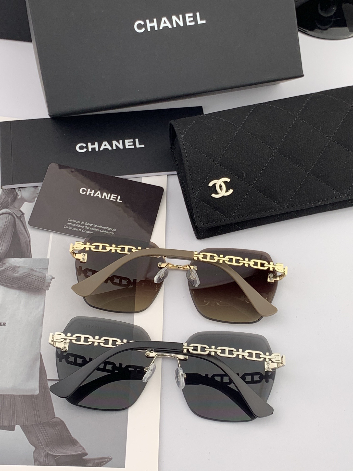 🔺 【香奈儿】开春新款 潮流爆款 时尚方框太阳镜 高品质 佩戴舒适 网红潮款墨镜 女士高清太阳镜🕶️ 🎉