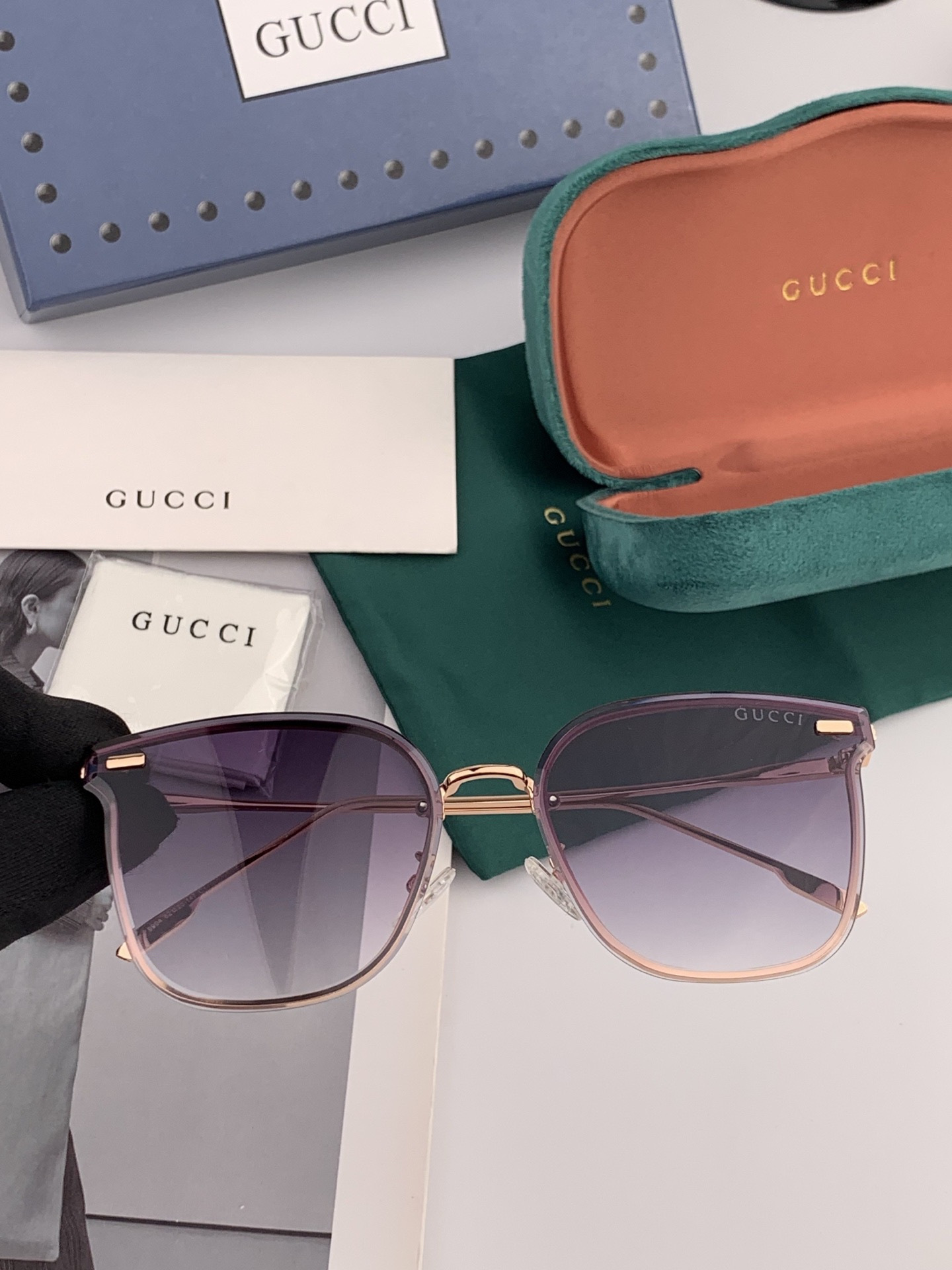 🔺 【GUCCI】开春新款 潮流爆款 时尚方框太阳镜 高品质 佩戴舒适 网红潮款墨镜 型号：G4999