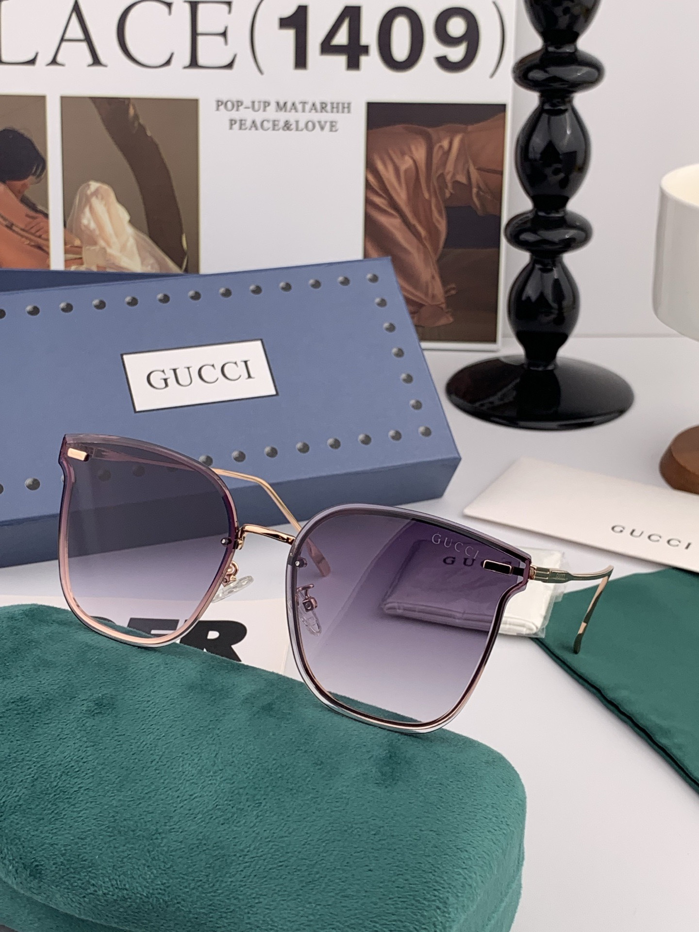 🔺 【GUCCI】开春新款 潮流爆款 时尚方框太阳镜 高品质 佩戴舒适 网红潮款墨镜 型号：G4999