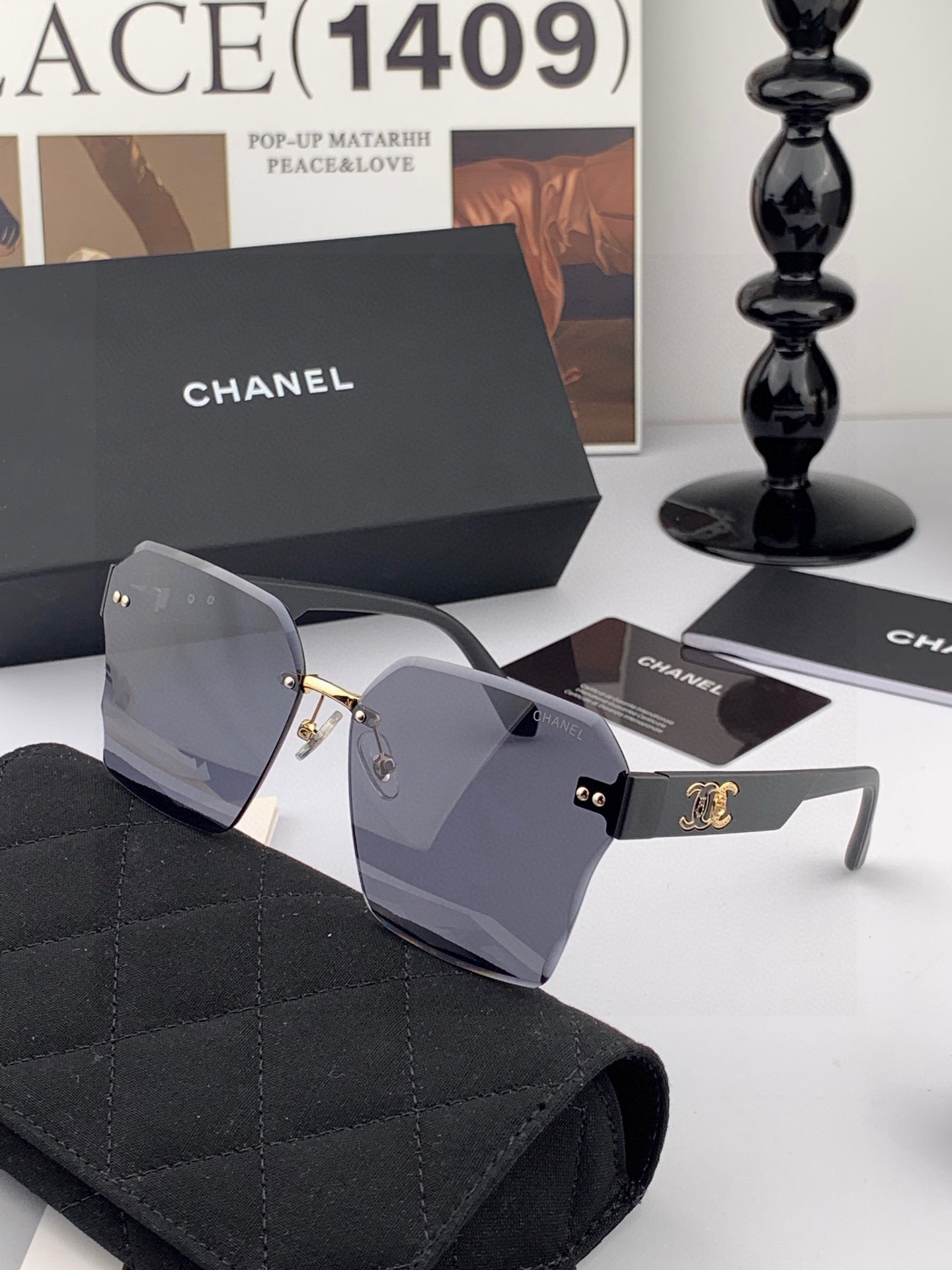 【CHANEL】香奈儿 新款潮流爆款 时尚方框太阳镜 佩戴舒适 网红潮款墨镜 女士高清加厚偏光太阳镜🕶️