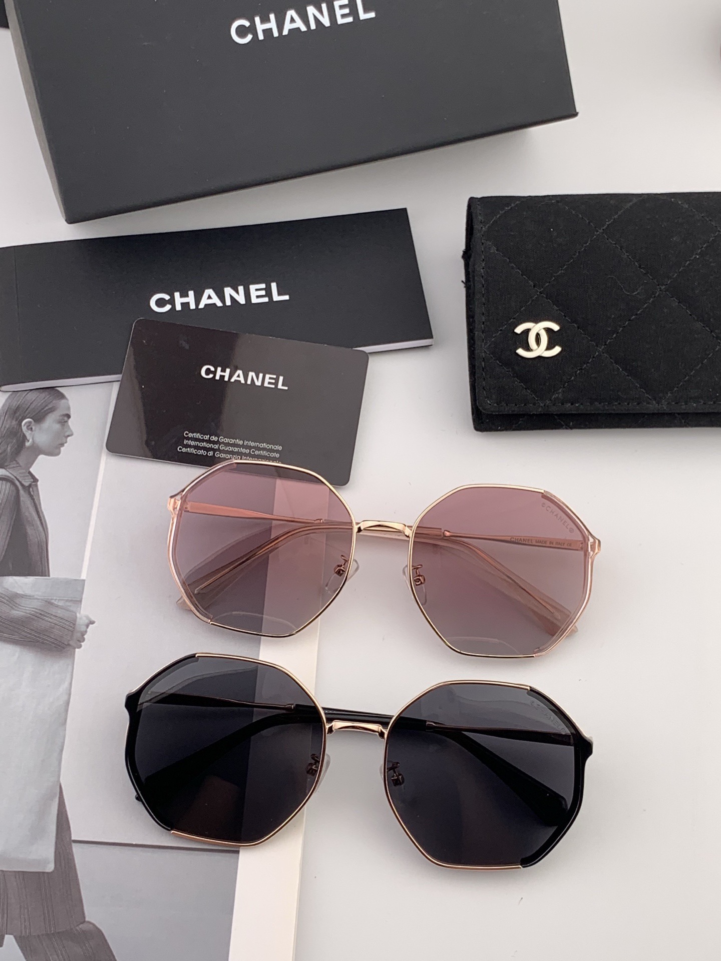 香奈儿🔺Chanel🔻官方众多明星同款[色]香奈儿‼‼新款大框偏光墨镜 🌈🌈宝丽来超清偏光太阳镜🔝🔝型号