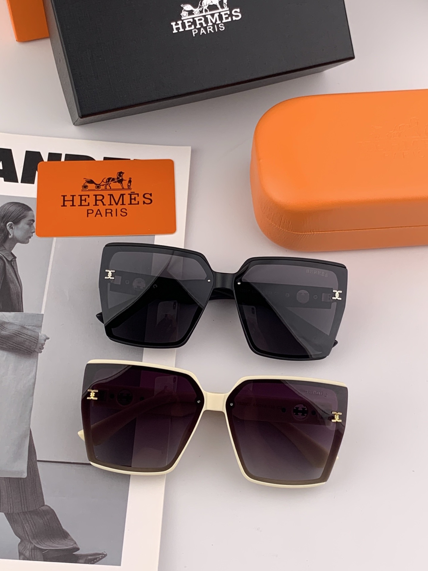 新款 爱马仕女士偏光太阳镜🕶️ 宝丽来高清镜片🎉高品质TR-90镜框 时尚百搭！型号：H7200