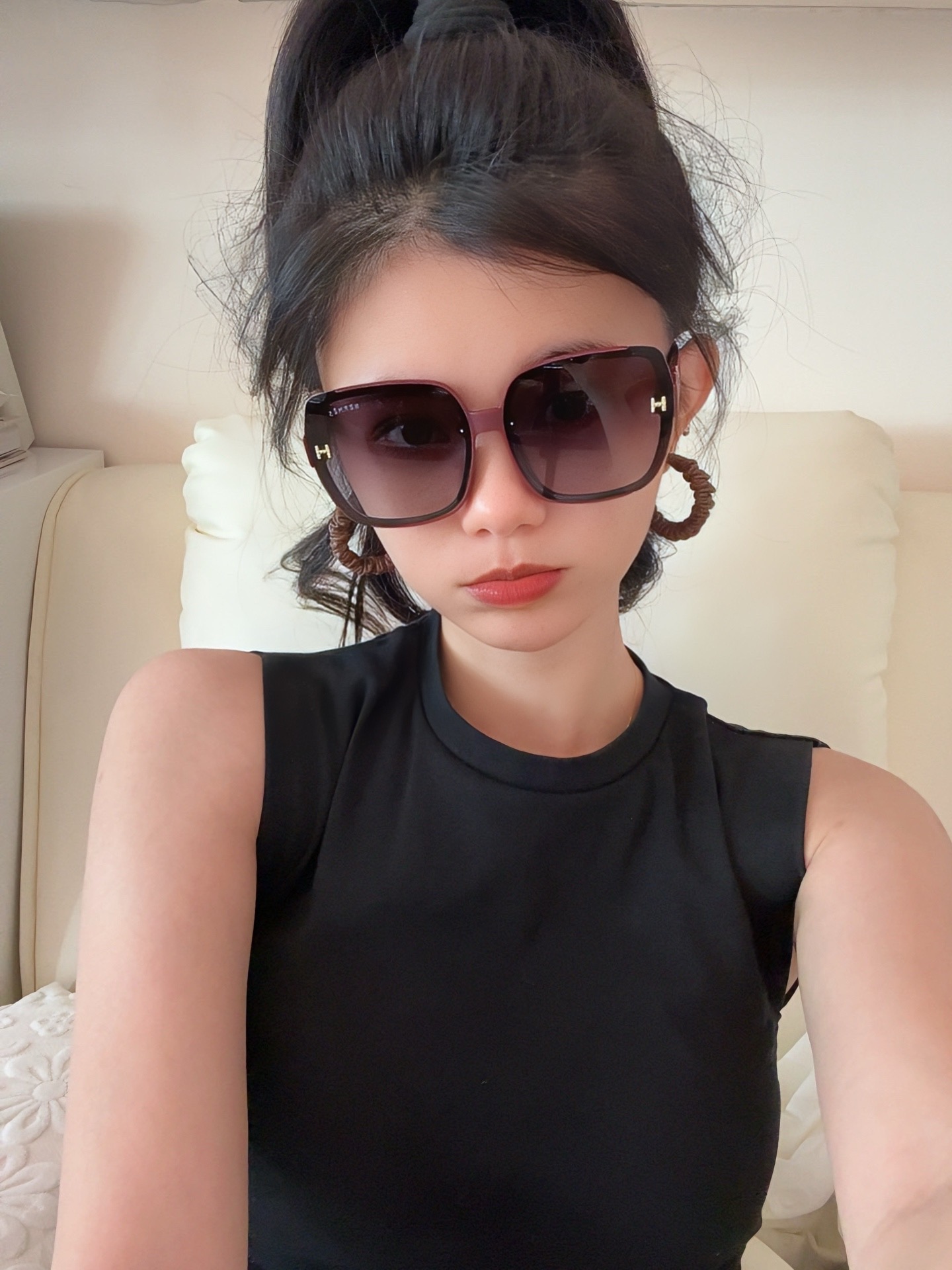 HERMES 爱马仕 开春新款🎈原版出货 网红超爆款💙经典奢华全球风[强][酷][亲亲] 时尚方框太阳镜