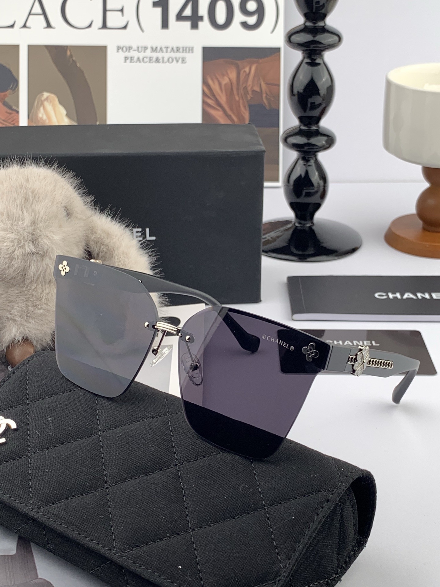 🔺 【香奈儿】开春新款 潮流爆款 时尚方框太阳镜 高品质 佩戴舒适 网红潮款墨镜 女士高清加厚偏光太阳镜