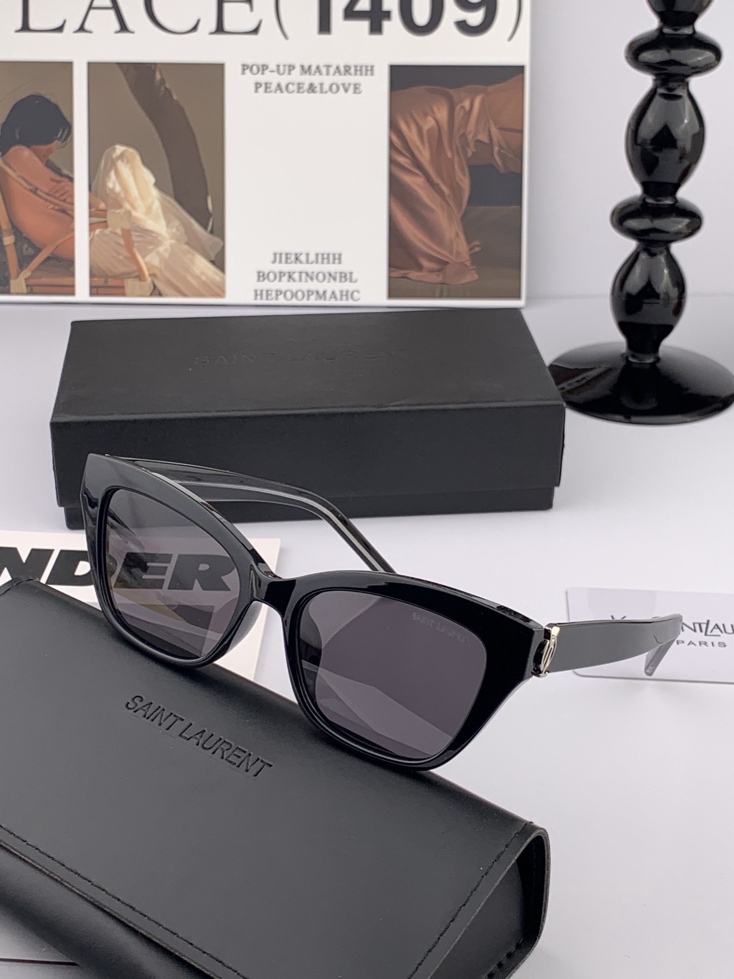 👑 【新款】🕶🔝🔝🔝🎁🎁🎁时尚百搭 超显脸小 佩戴舒适品牌:Ysl 圣罗兰 💎 材质: 加厚偏光镜片型号