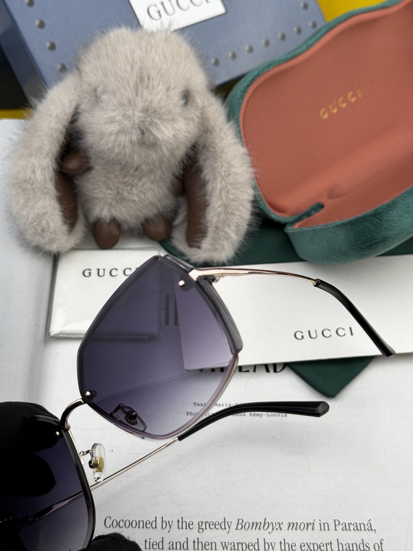 【尼龙偏光系列】GUCCI无框太阳镜墨多边形设计，不挑脸型，无论搭配大衣还是连衣裙都非常显气质尼龙偏光镜