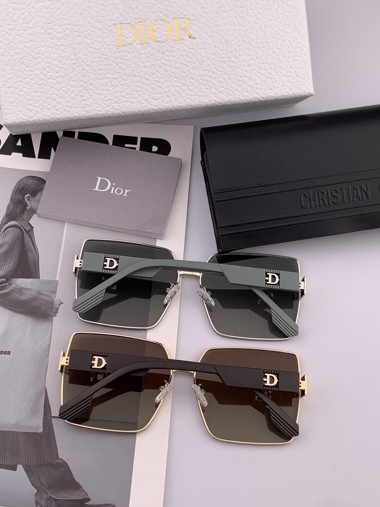 🔺 【DIOR-迪奥】开春新款 潮流爆款 时尚方框尼龙太阳镜 高品质 佩戴舒适 网红潮款墨镜 女士高清尼