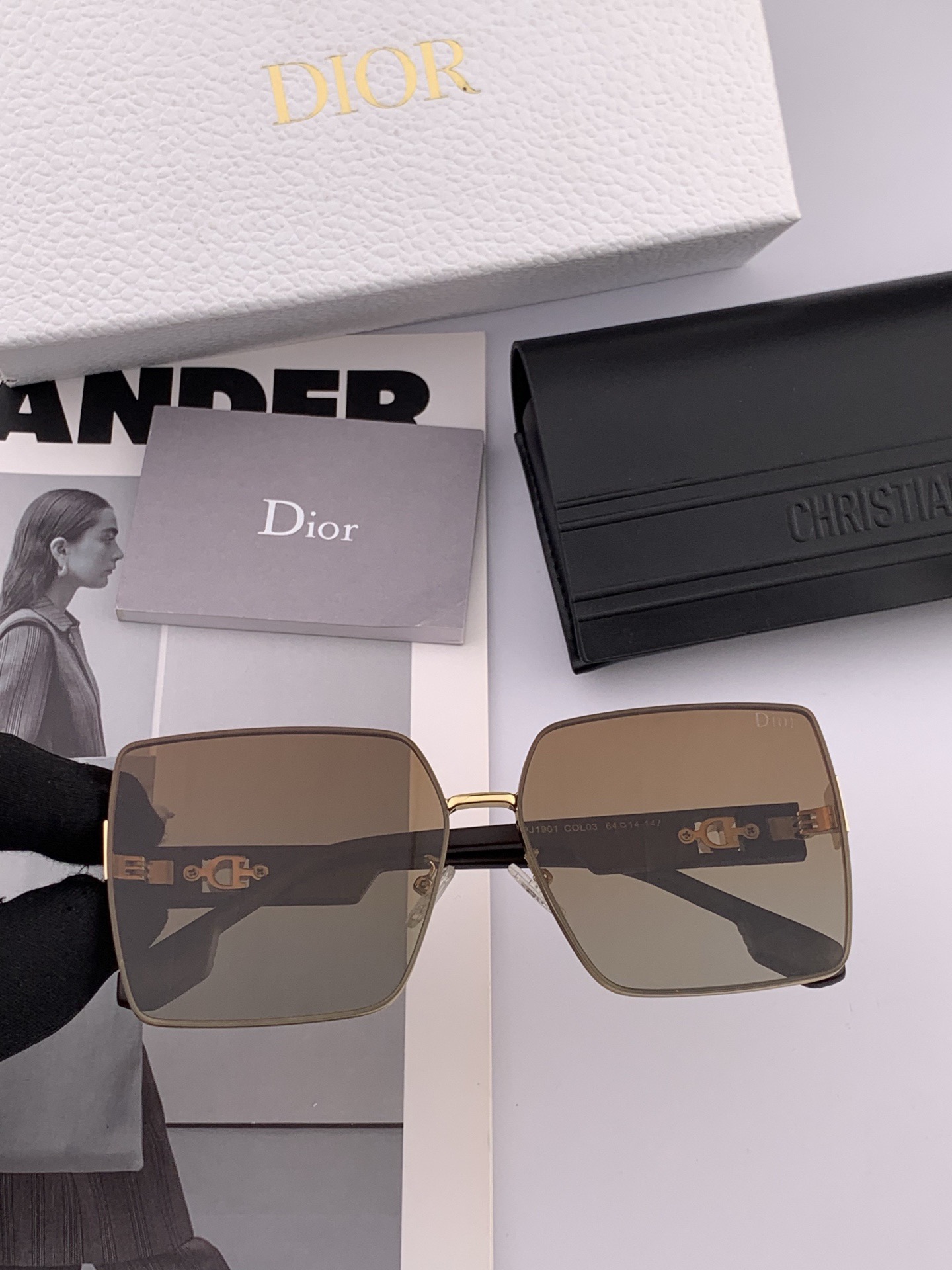 🔺 【DIOR-迪奥】开春新款 潮流爆款 时尚方框尼龙太阳镜 高品质 佩戴舒适 网红潮款墨镜 女士高清尼