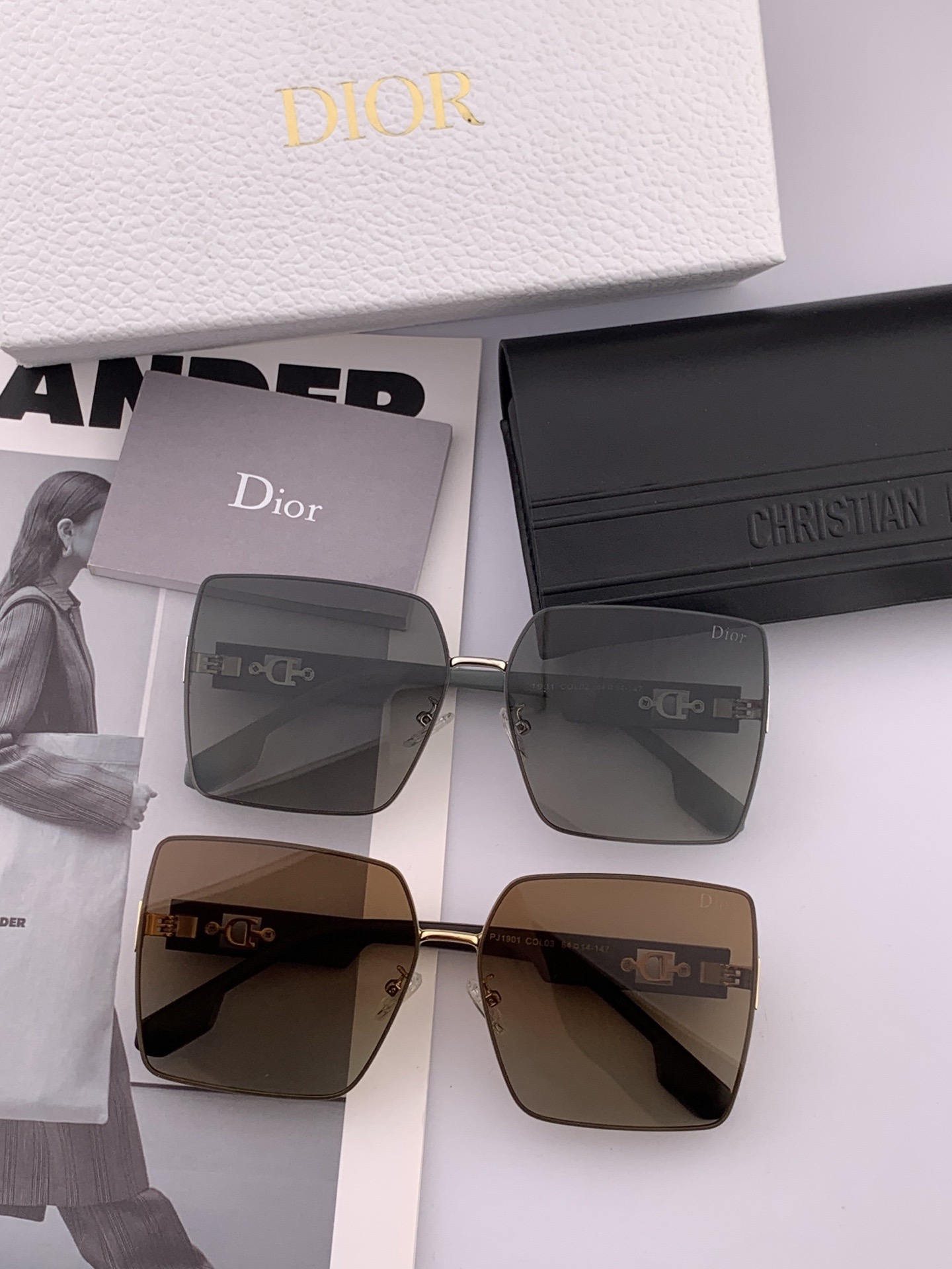 🔺 【DIOR-迪奥】开春新款 潮流爆款 时尚方框尼龙太阳镜 高品质 佩戴舒适 网红潮款墨镜 女士高清尼