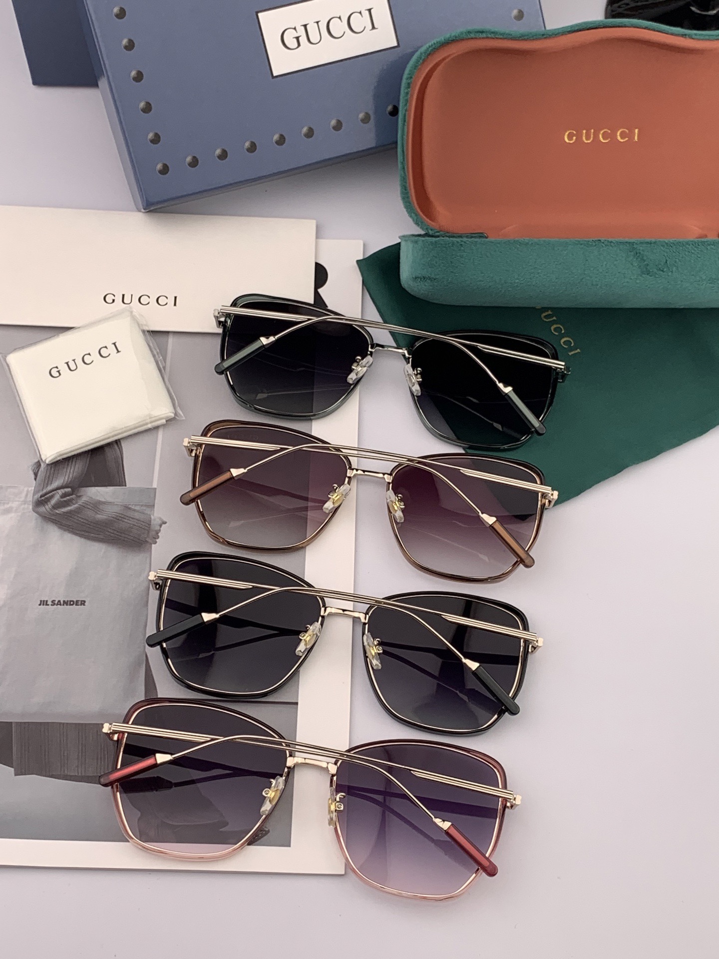 【尼龙偏光系列】GUCCI太阳镜墨圆框设计，不挑脸型，无论搭配大衣还是连衣裙都非常显气质偏光镜片预防紫外