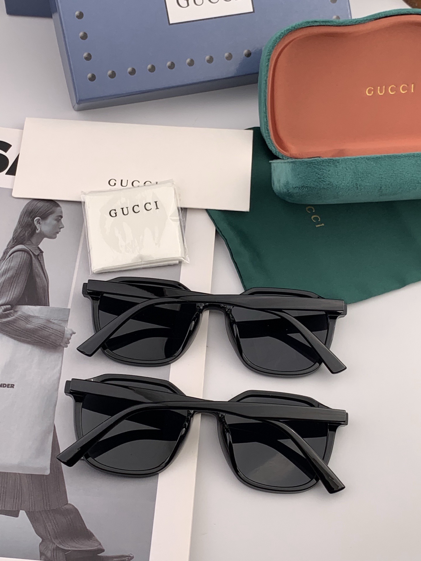 Gucci古奇 新款连体驶驾镜墨镜出行必众备多明星同款 太阳镜 男女太士阳镜飞行 型号：G6358