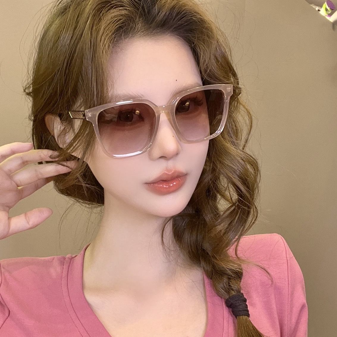 🔺 【DIOR】开春新款 潮流爆款 时尚方框偏光太阳镜 高品质 佩戴舒适 网红潮款墨镜 女士高清偏光太阳