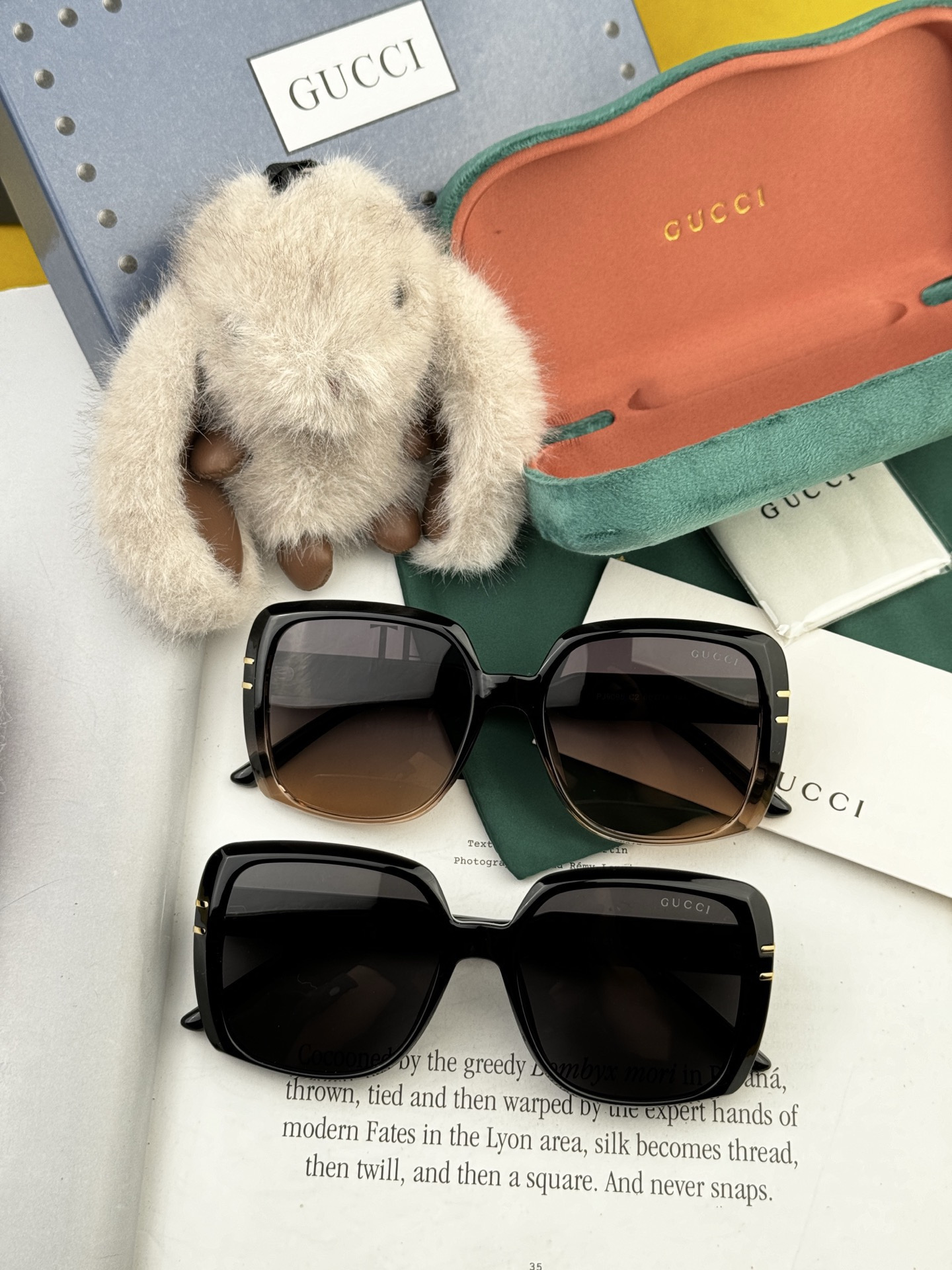 【GUCCI】新款潮流爆款 时尚方框太阳镜 佩戴舒适 网红潮款墨镜 女士高清加厚偏光太阳镜🕶️ 🎉高品质