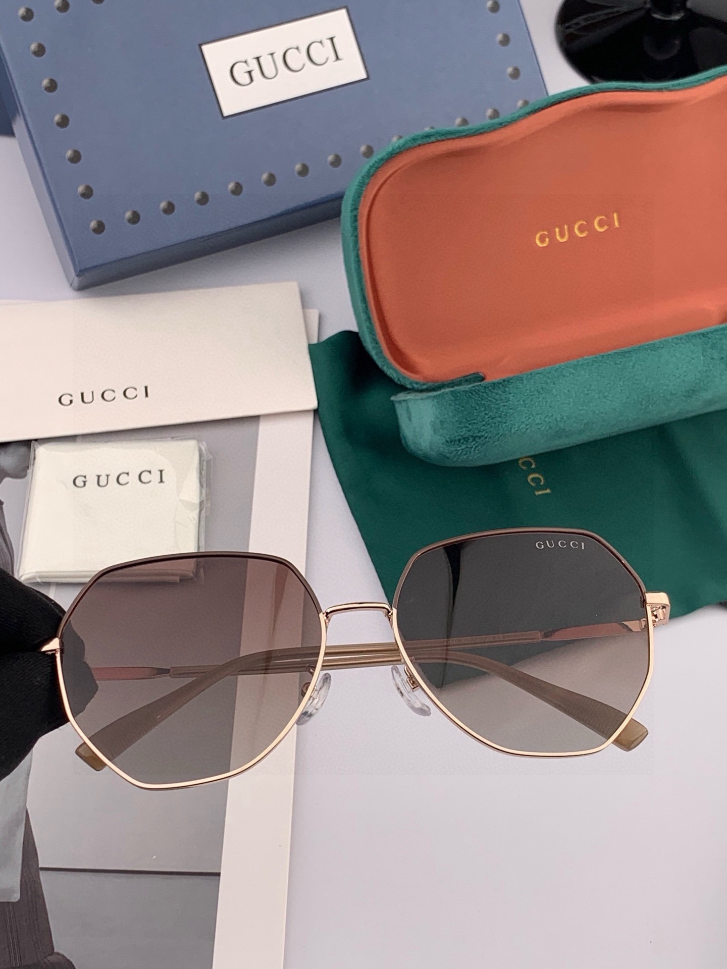 🔺 【GUCCI-偏光太阳镜】开春新款 潮流爆款 时尚圆框偏光太阳镜 高品质 佩戴舒适 网红潮款墨镜 女