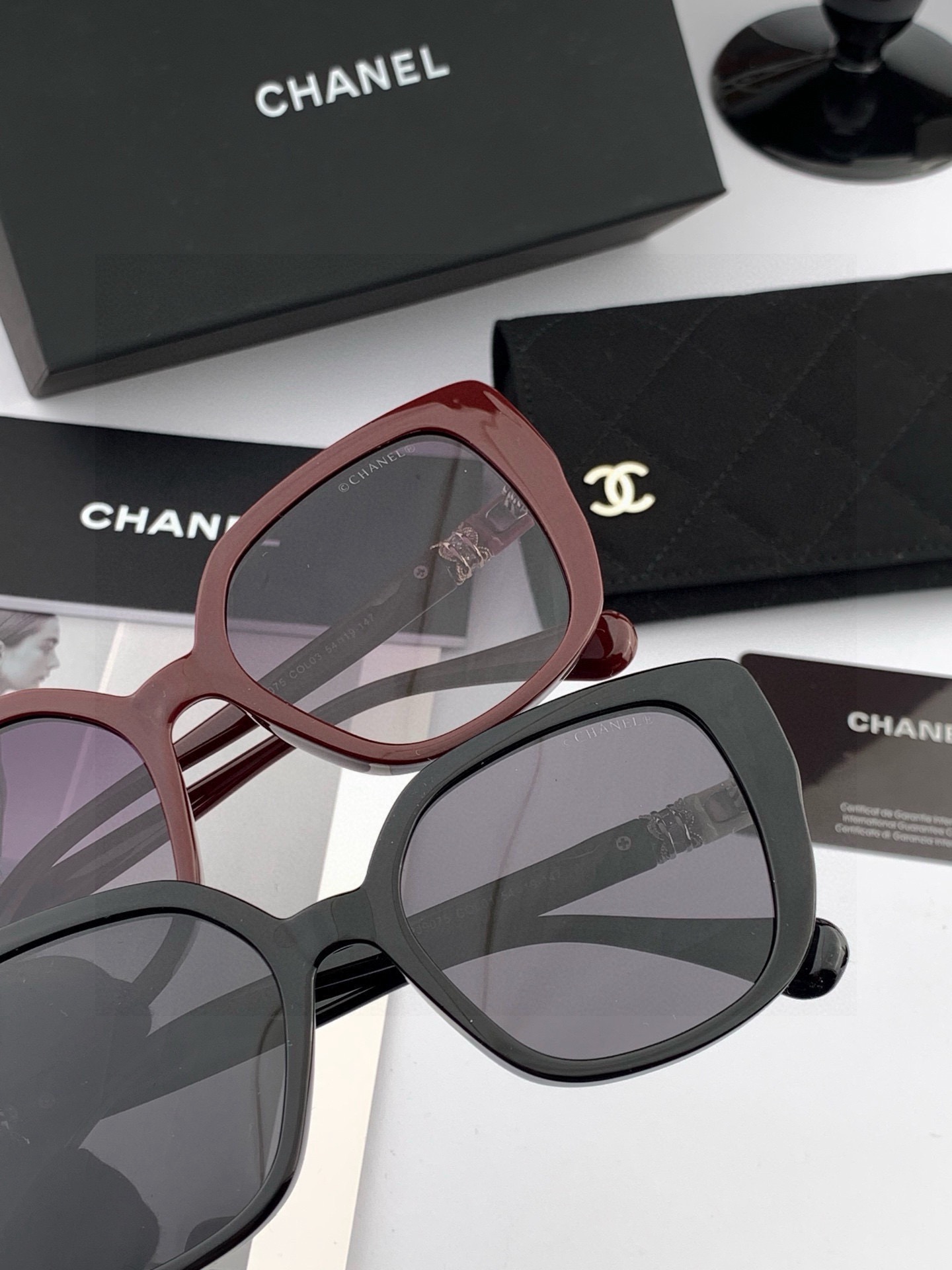 【CHANEL】香奈儿 新款潮流爆款 时尚方框太阳镜 佩戴舒适 网红潮款墨镜 女士高清加厚偏光太阳镜🕶️