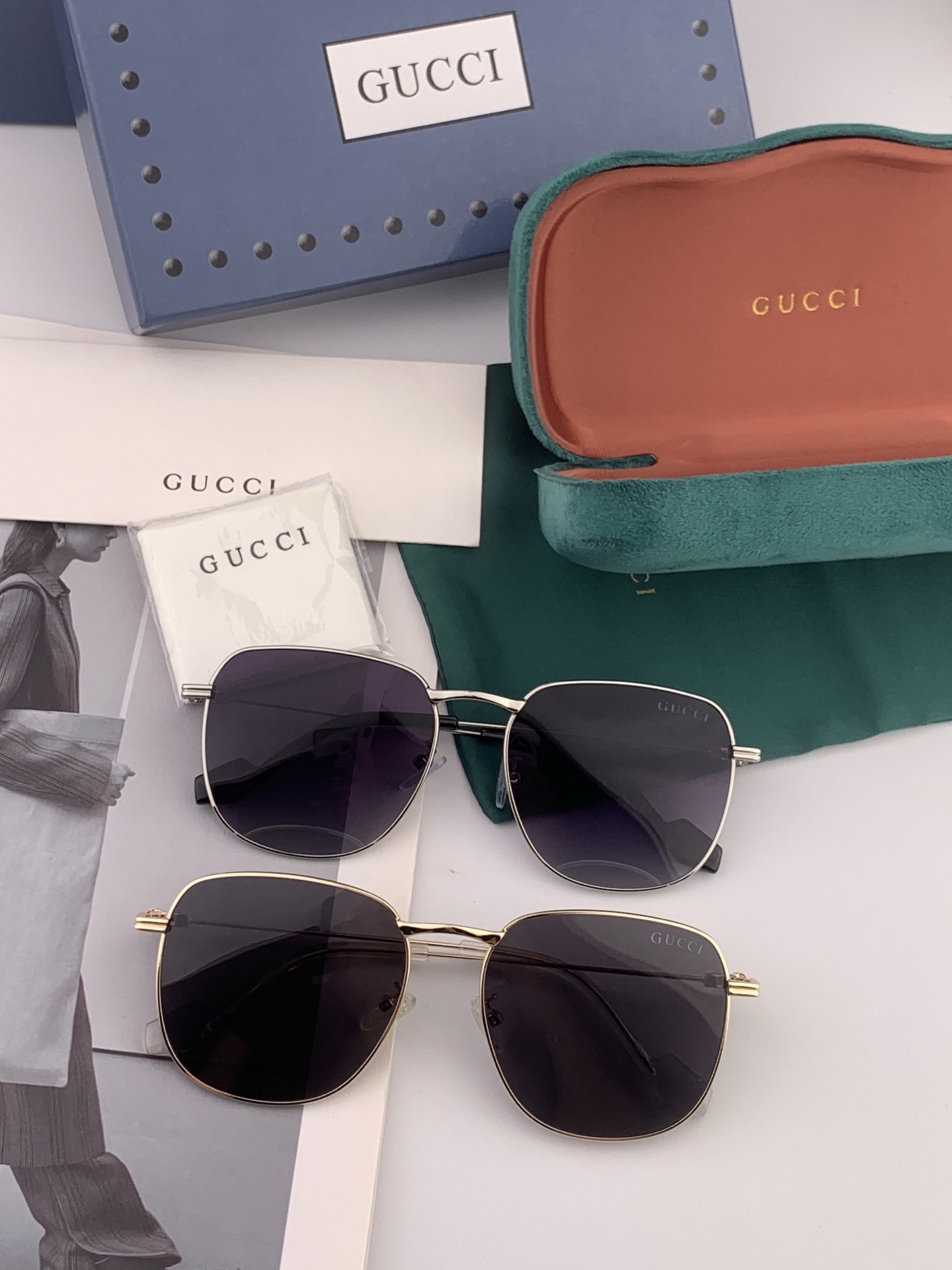 🔺 Gucci 🔻新款 众多明星同款[色]‼️‼️新款大框偏光墨镜 🌈🌈宝丽来超清加厚太阳镜🔝🔝型号：G