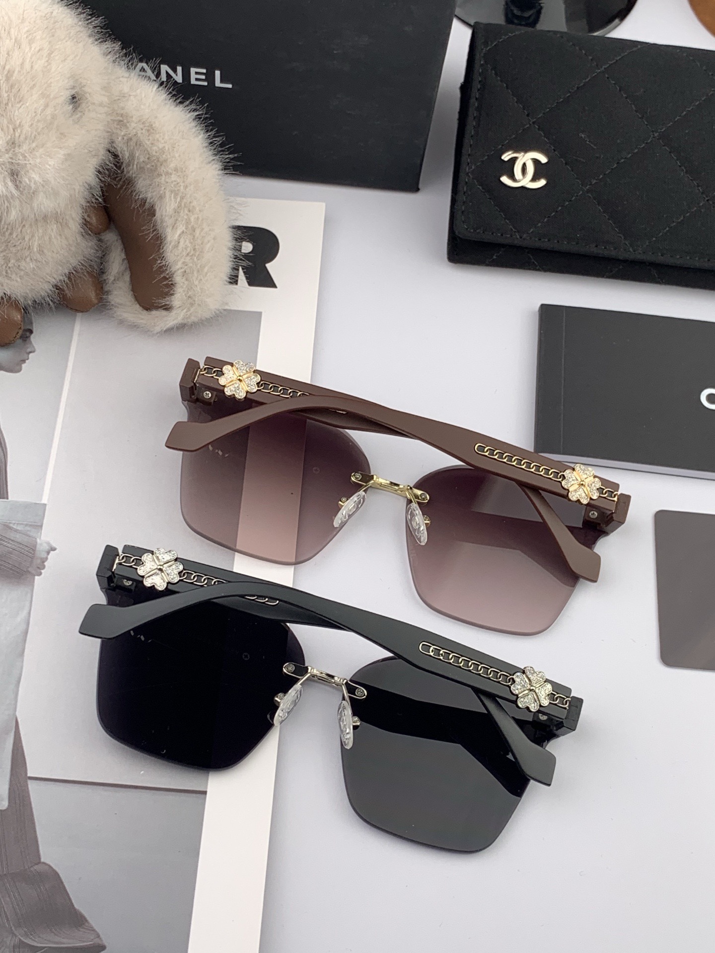 🔺 【香奈儿】开春新款 潮流爆款 时尚方框太阳镜 高品质 佩戴舒适 网红潮款墨镜 女士高清加厚偏光太阳镜