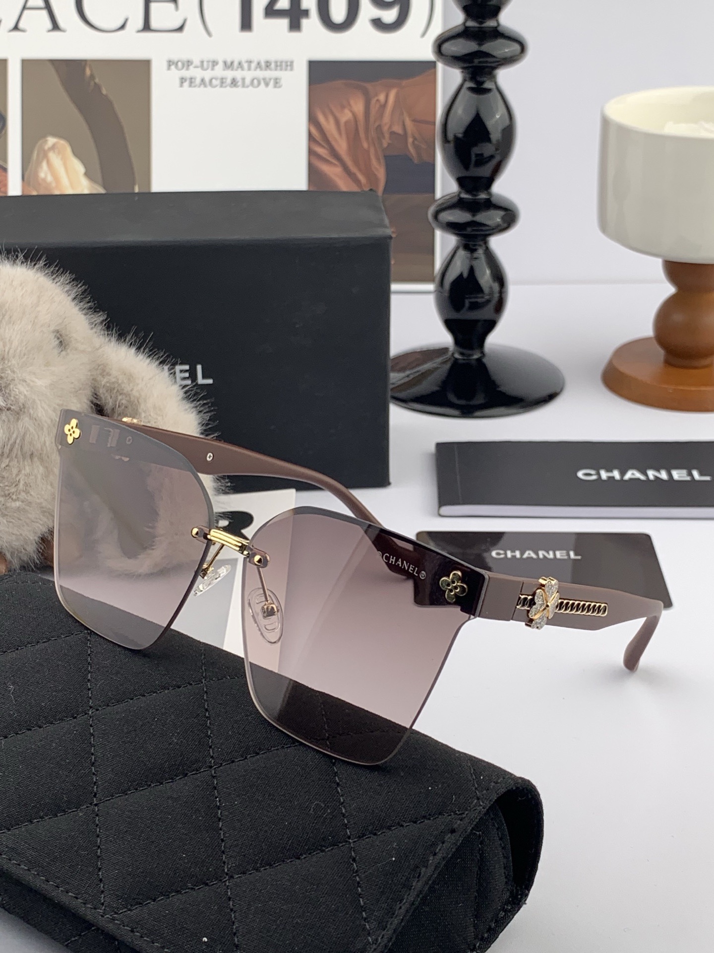 🔺 【香奈儿】开春新款 潮流爆款 时尚方框太阳镜 高品质 佩戴舒适 网红潮款墨镜 女士高清加厚偏光太阳镜