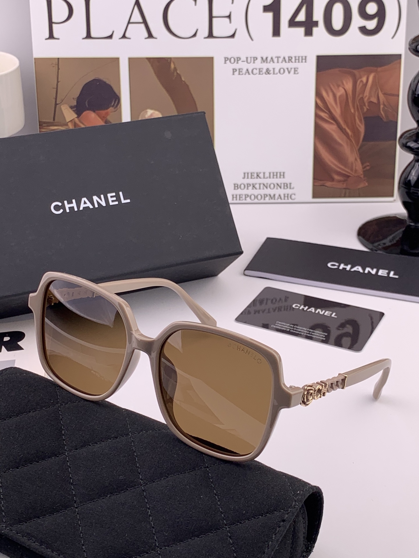 【CHANEL】香奈儿 新款潮流爆款 时尚方框太阳镜 佩戴舒适 网红潮款墨镜  女士高清加厚偏光太阳镜🕶