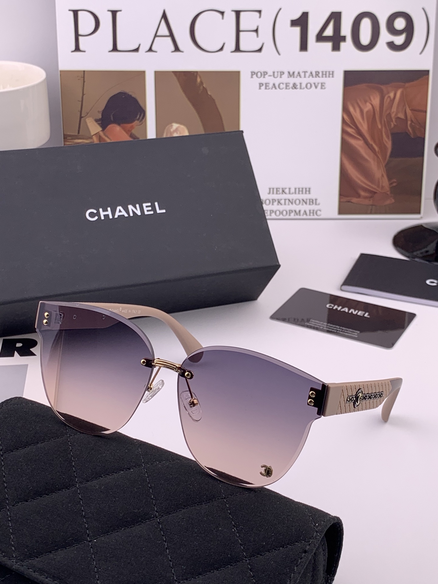 【CHANEL】香奈儿 新款潮流爆款 时尚圆框太阳镜 佩戴舒适 网红潮款墨镜  女士高清加厚偏光太阳镜🕶