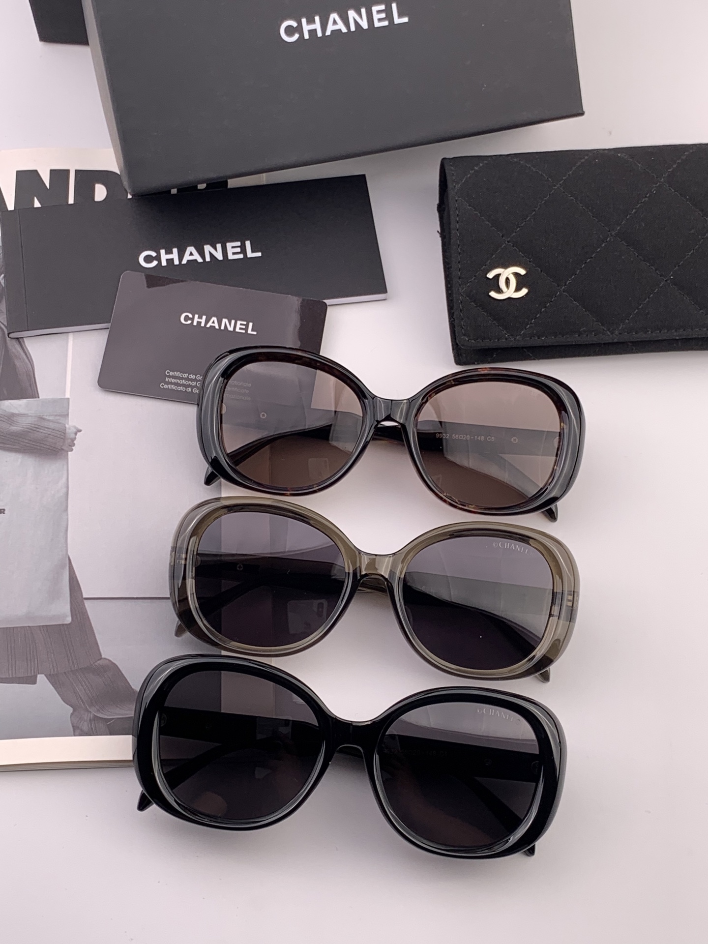 【CHANEL】香奈儿 新款潮流爆款 时尚方框太阳镜 佩戴舒适 网红潮款墨镜  女士高清加厚偏光太阳镜🕶