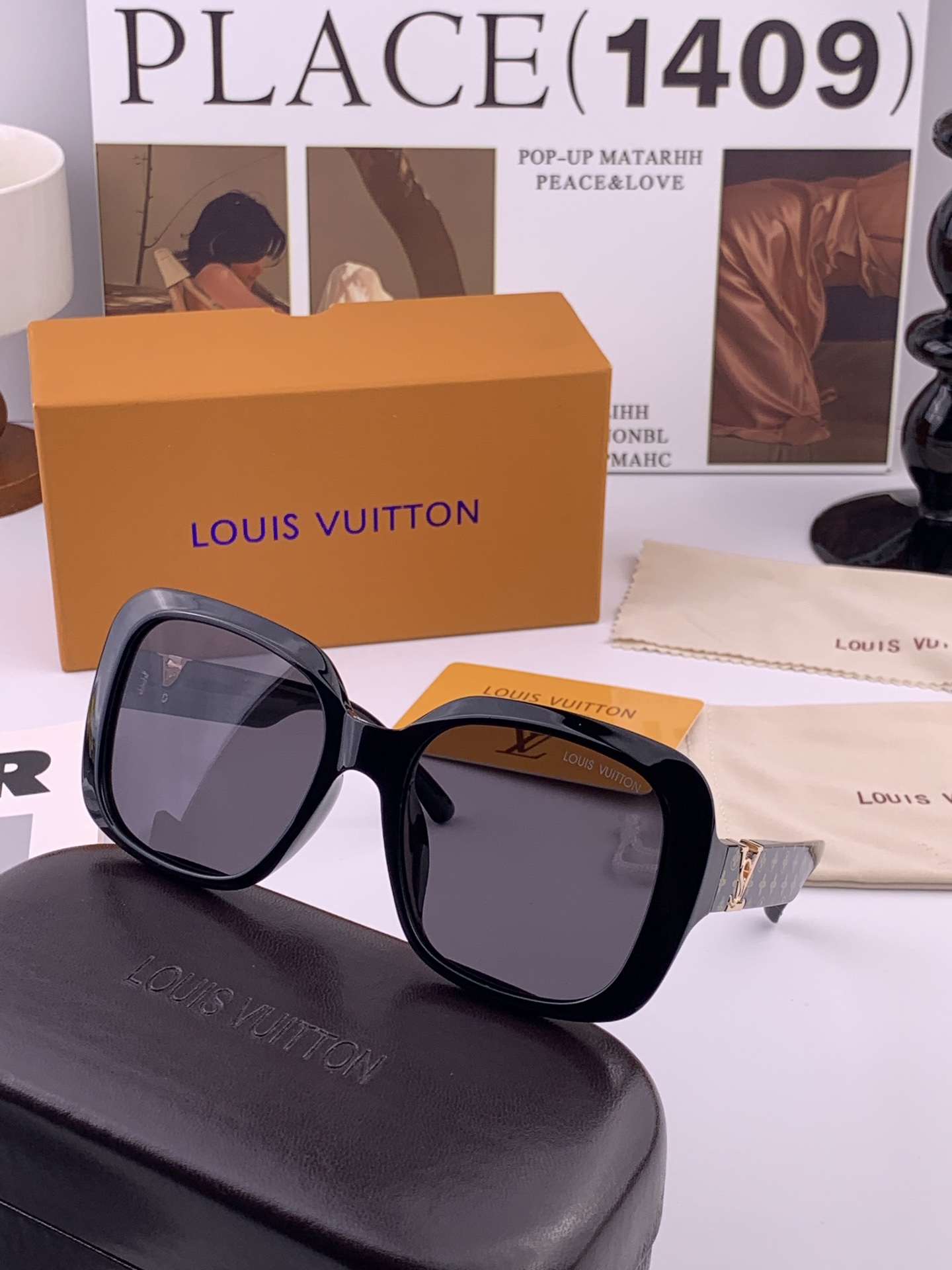 LV 🔥  高品质男女款墨镜   👍 进口宝丽来偏光镜片  🔥蛤蟆镜 开车钓鱼都可 🔥百搭显瘦墨镜韩版男