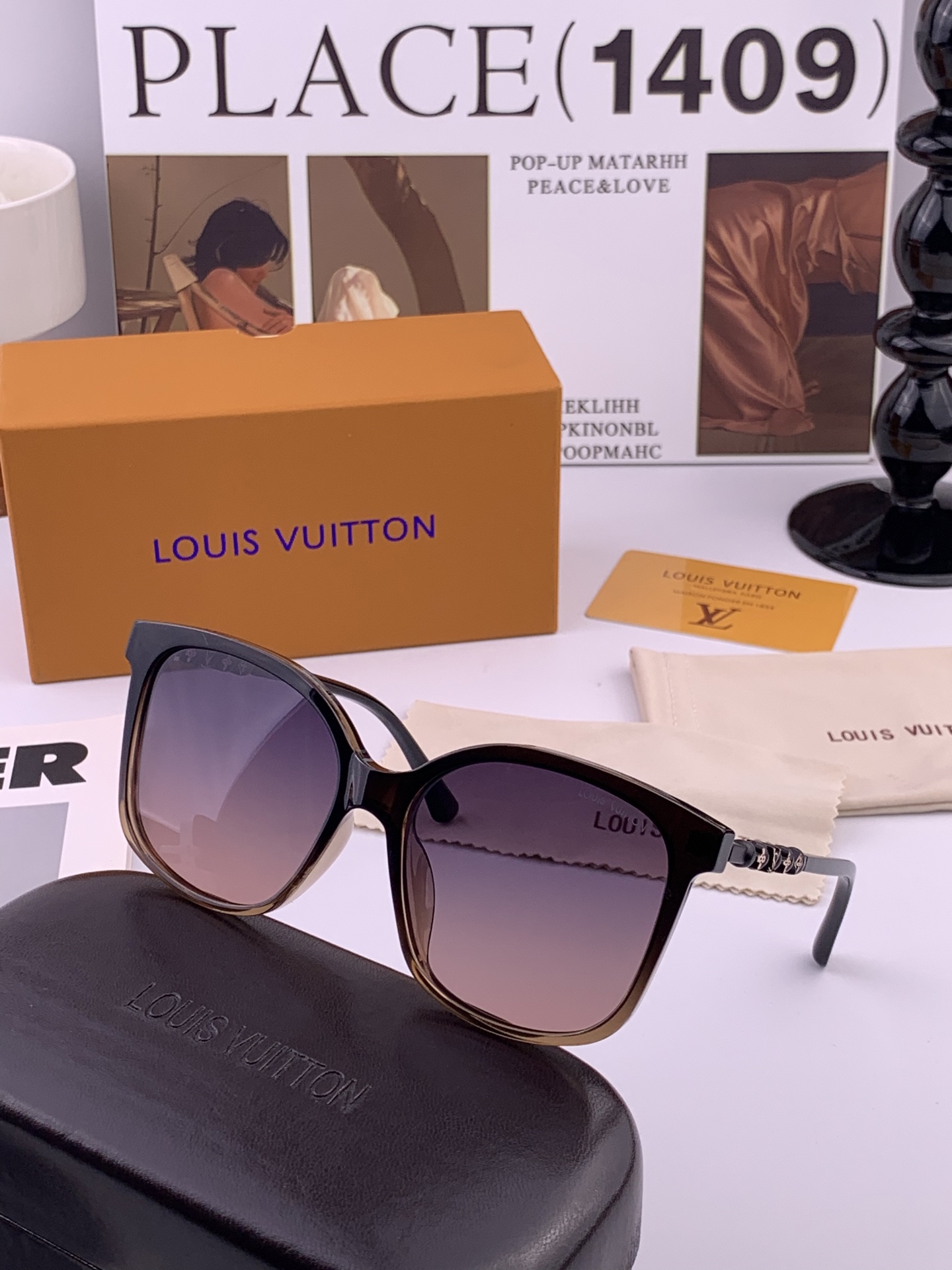 LV 太阳镜潮品官网模特同款 [玫瑰][玫瑰]四叶草🍀精致个性设计简约时尚 高品质值得拥有绝对潮爆整个夏