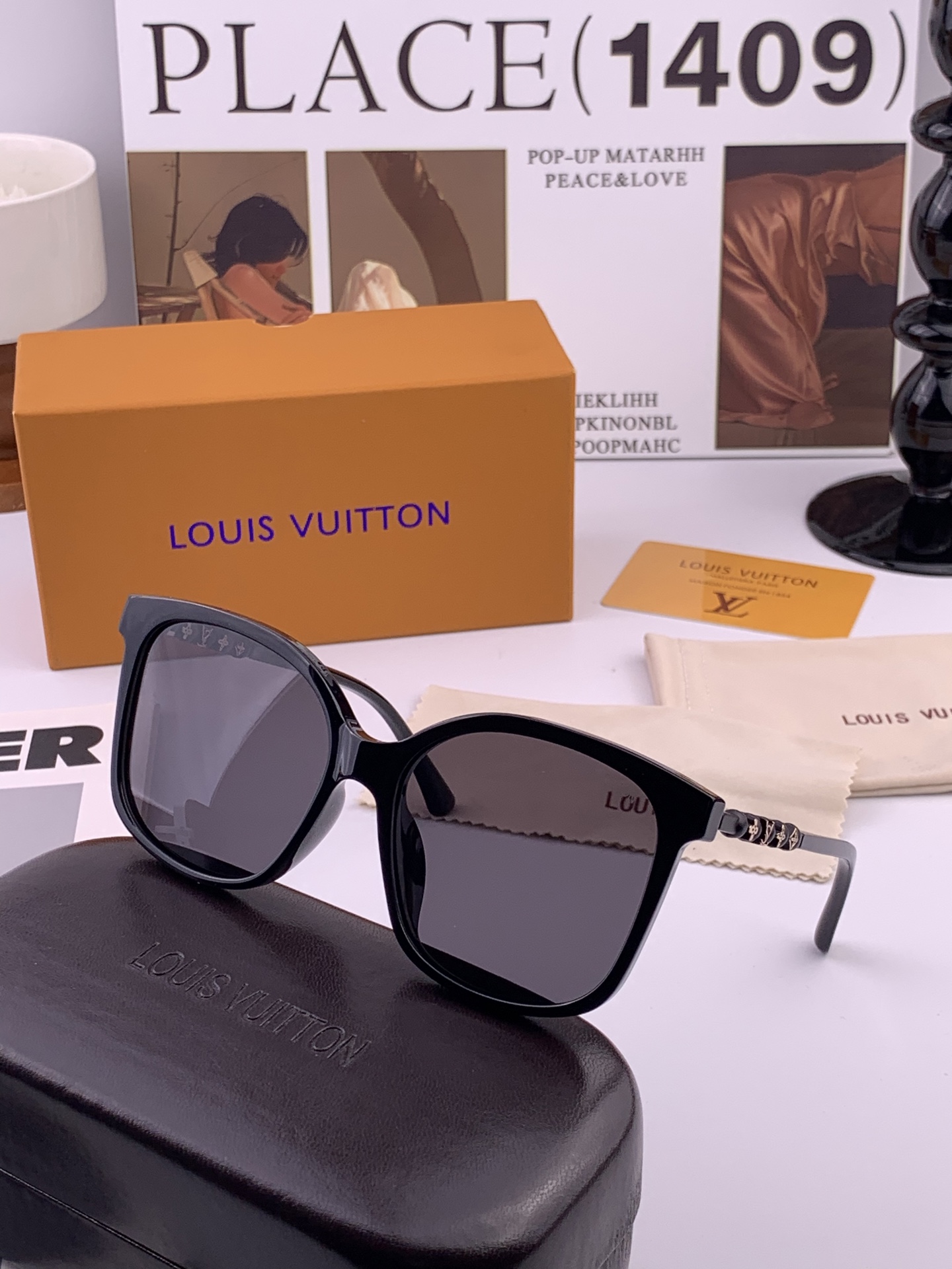 LV 太阳镜潮品官网模特同款 [玫瑰][玫瑰]四叶草🍀精致个性设计简约时尚 高品质值得拥有绝对潮爆整个夏