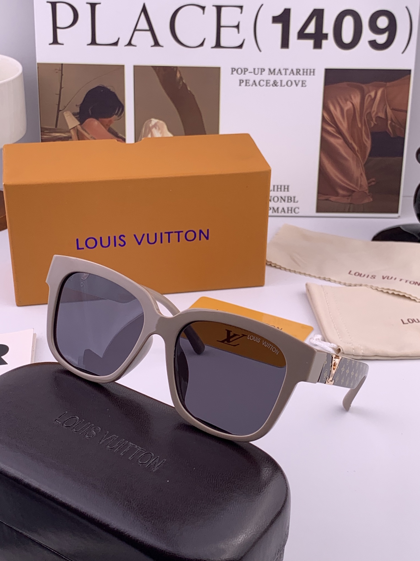 LV 🔥  高品质男女款墨镜   👍 进口宝丽来偏光镜片  🔥蛤蟆镜 开车钓鱼都可 🔥百搭显瘦墨镜韩版男