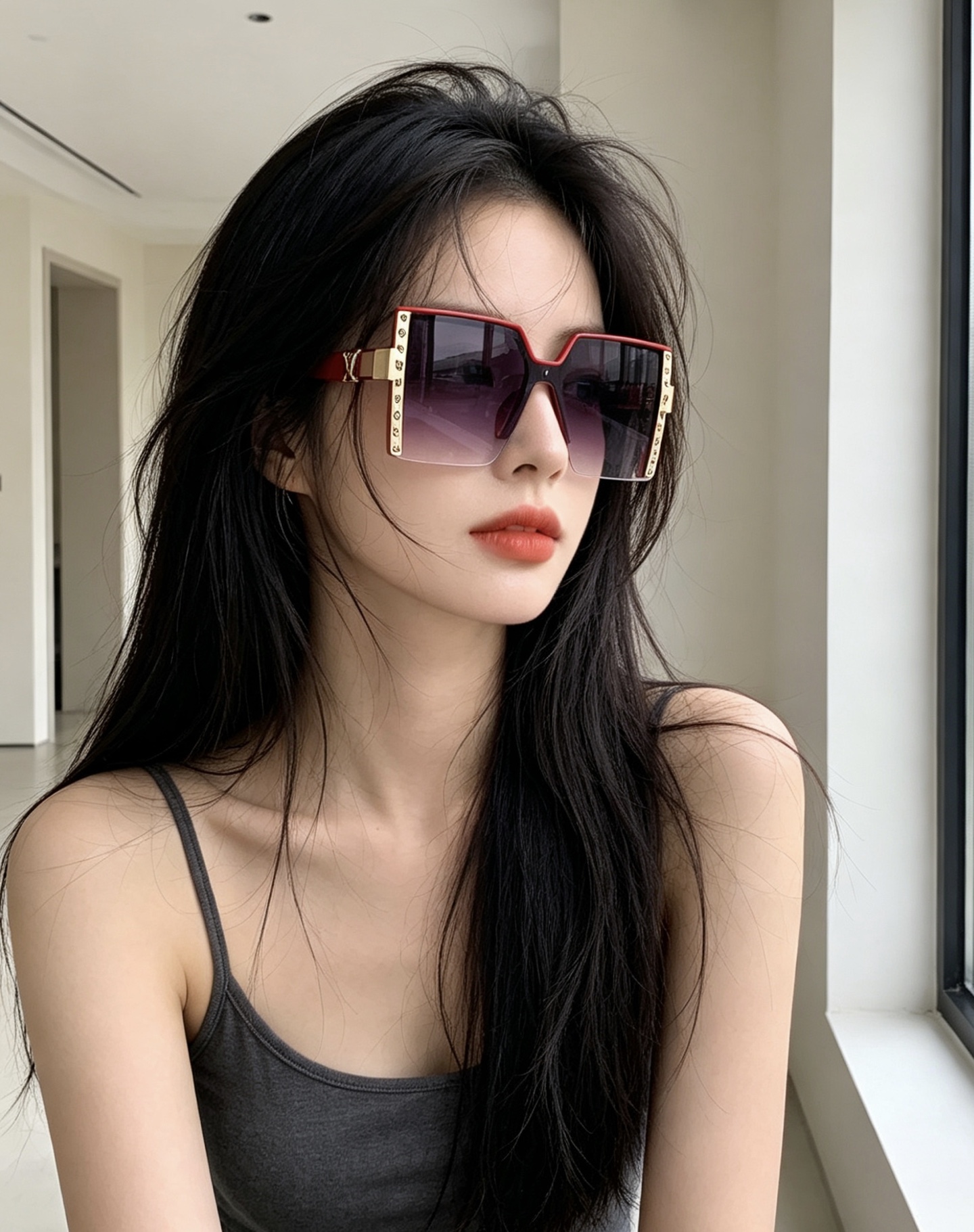 NO:824882,LV large frame sunglasses have a classic square frame design, which does not matter the face shape. Whether paired with a coat or a dress, it looks very elegant and prevents ultraviolet rays. Model number L6149 glasses, sunglasses, sunglasses, glasses, louis vuitton, skirts19860909lv大框太阳镜墨镜经典的方框设计,不挑脸型,无论搭配大衣还是连衣裙都非常显气质预防紫外线 型号型号L6149眼镜墨镜太阳镜,眼镜,louis vuitton,skirts,glasses