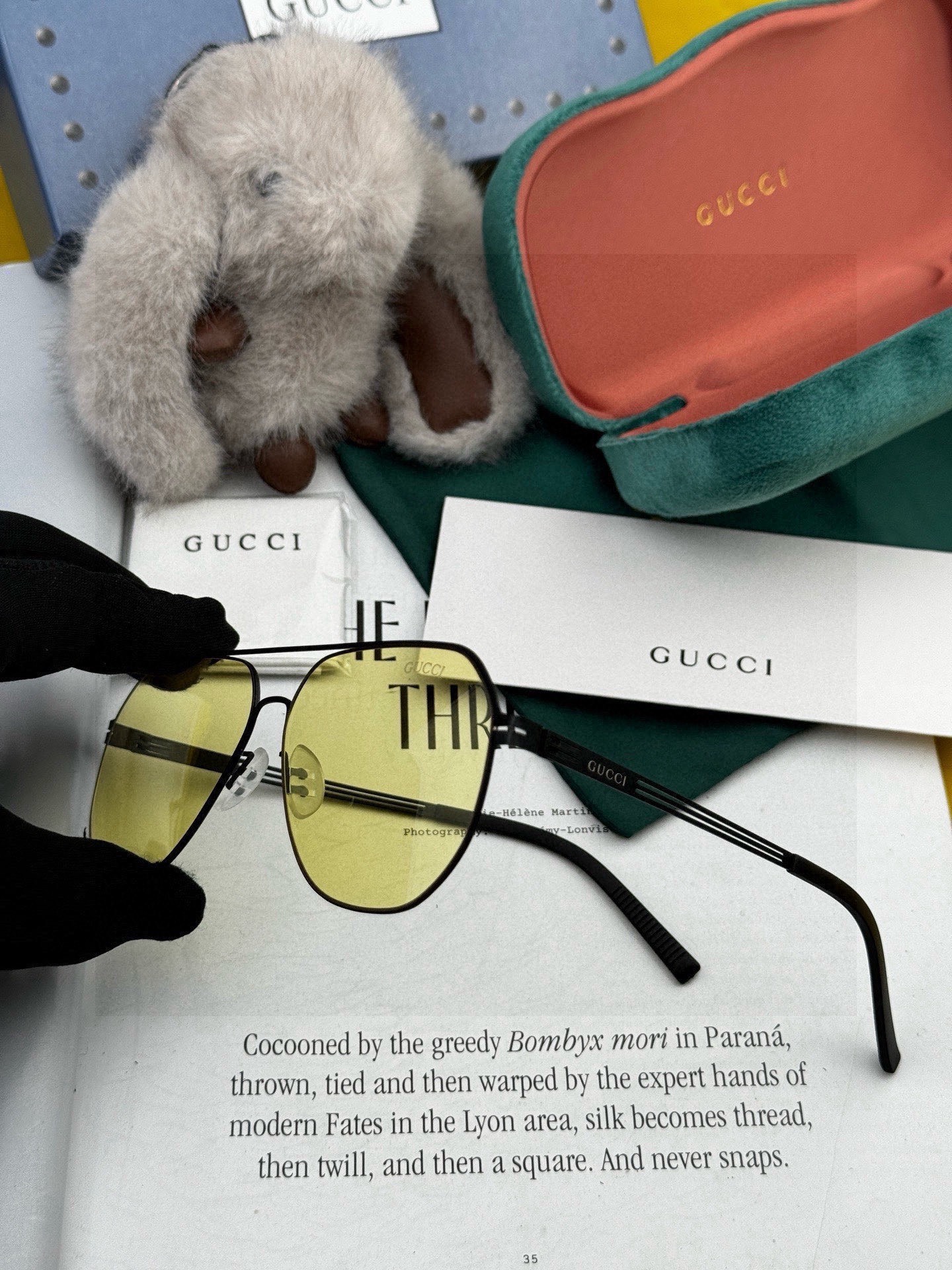 ♦️ GUCCI 新款男女情侣款太阳镜多边形墨镜iP电镀永不褪色 超轻超有弹性整幅眼镜无螺丝重要的是压不