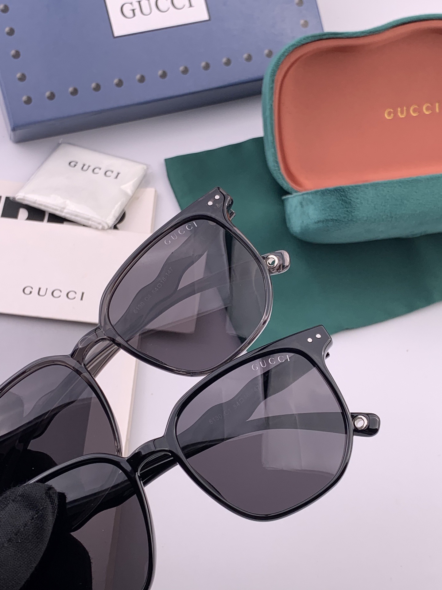 🔺 【GUCCI】开春新款 潮流爆款 时尚方框偏光太阳镜 高品质 佩戴舒适 网红潮款墨镜 女士高清尼龙偏