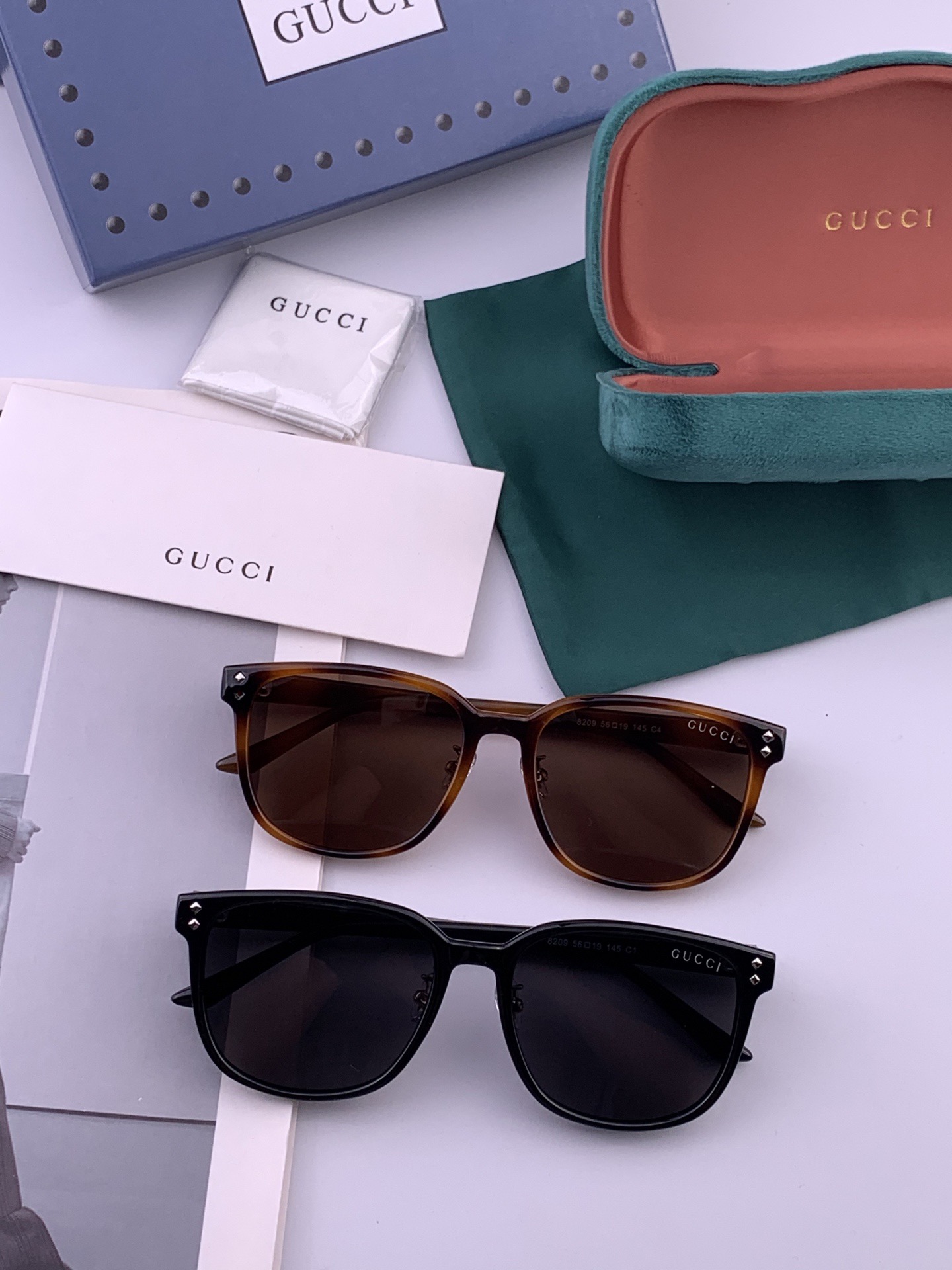 🔺 【GUCCI】开春新款 潮流爆款 时尚方框偏光太阳镜 高品质 佩戴舒适 网红潮款墨镜 女士高清尼龙偏