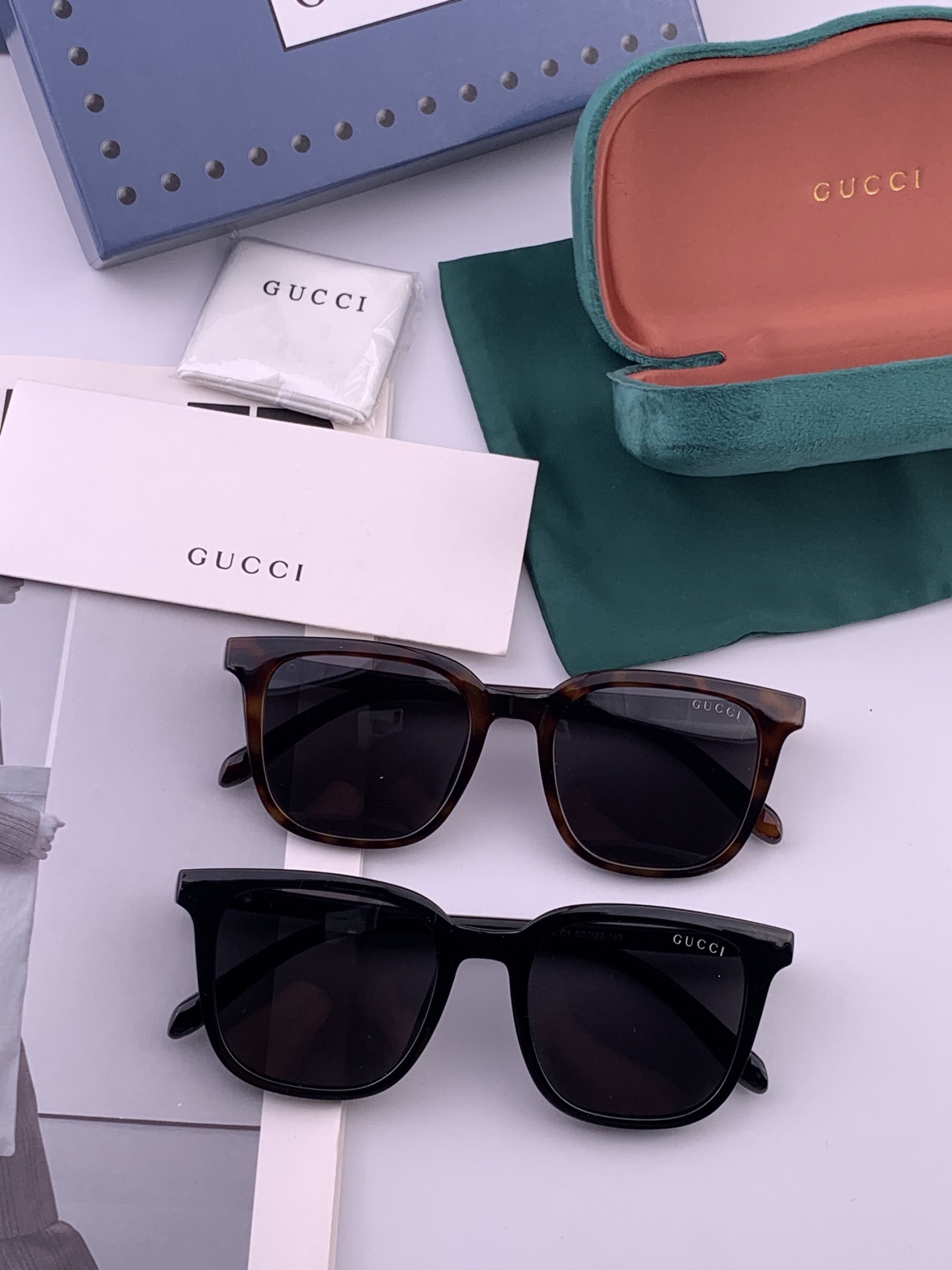🔺 【GUCCI】开春新款 潮流爆款 时尚方框偏光太阳镜 高品质 佩戴舒适 网红潮款墨镜 女士高清尼龙偏