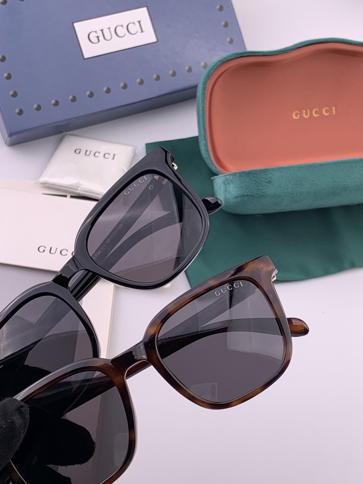🔺 【GUCCI】开春新款 潮流爆款 时尚方框偏光太阳镜 高品质 佩戴舒适 网红潮款墨镜 女士高清尼龙偏