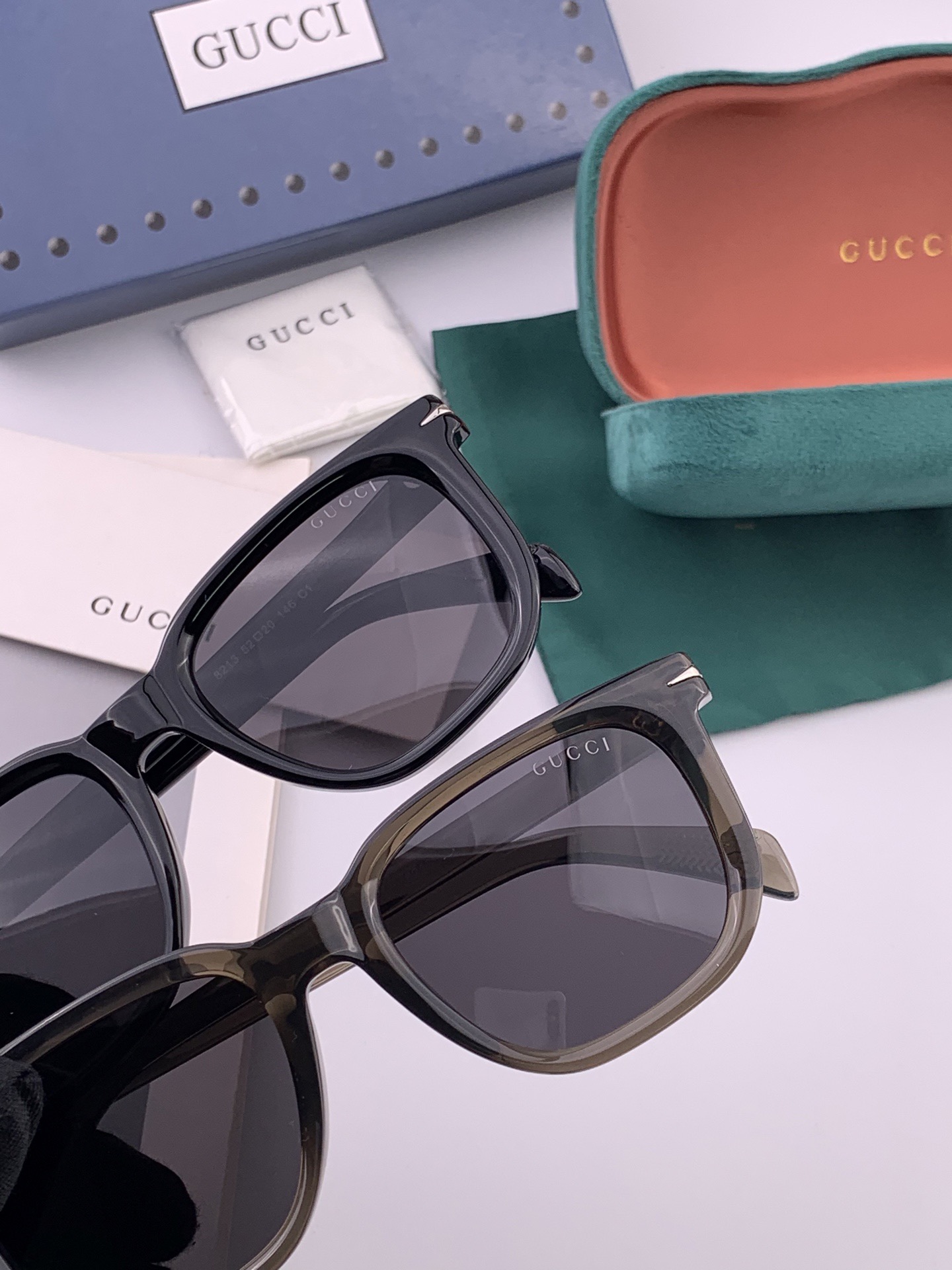 🔺 【GUCCI】开春新款 潮流爆款 时尚方框偏光太阳镜 高品质 佩戴舒适 网红潮款墨镜 女士高清尼龙偏