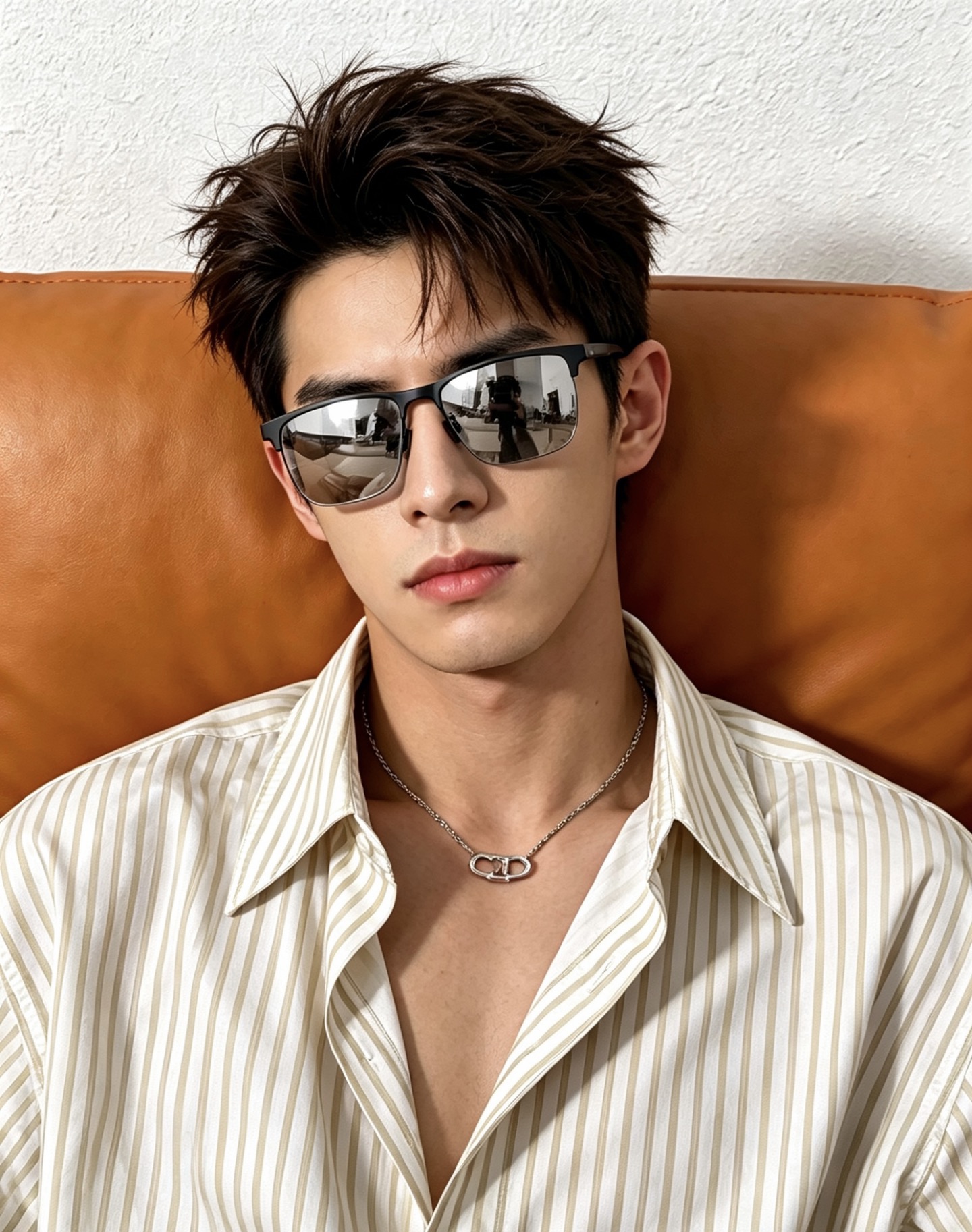 Gucci 男款炫彩飞行员偏光太阳镜 ❤️材质：高清尼龙加厚卡槽高清偏光镜片 🌹无边框镜架💕颜👍型号：G