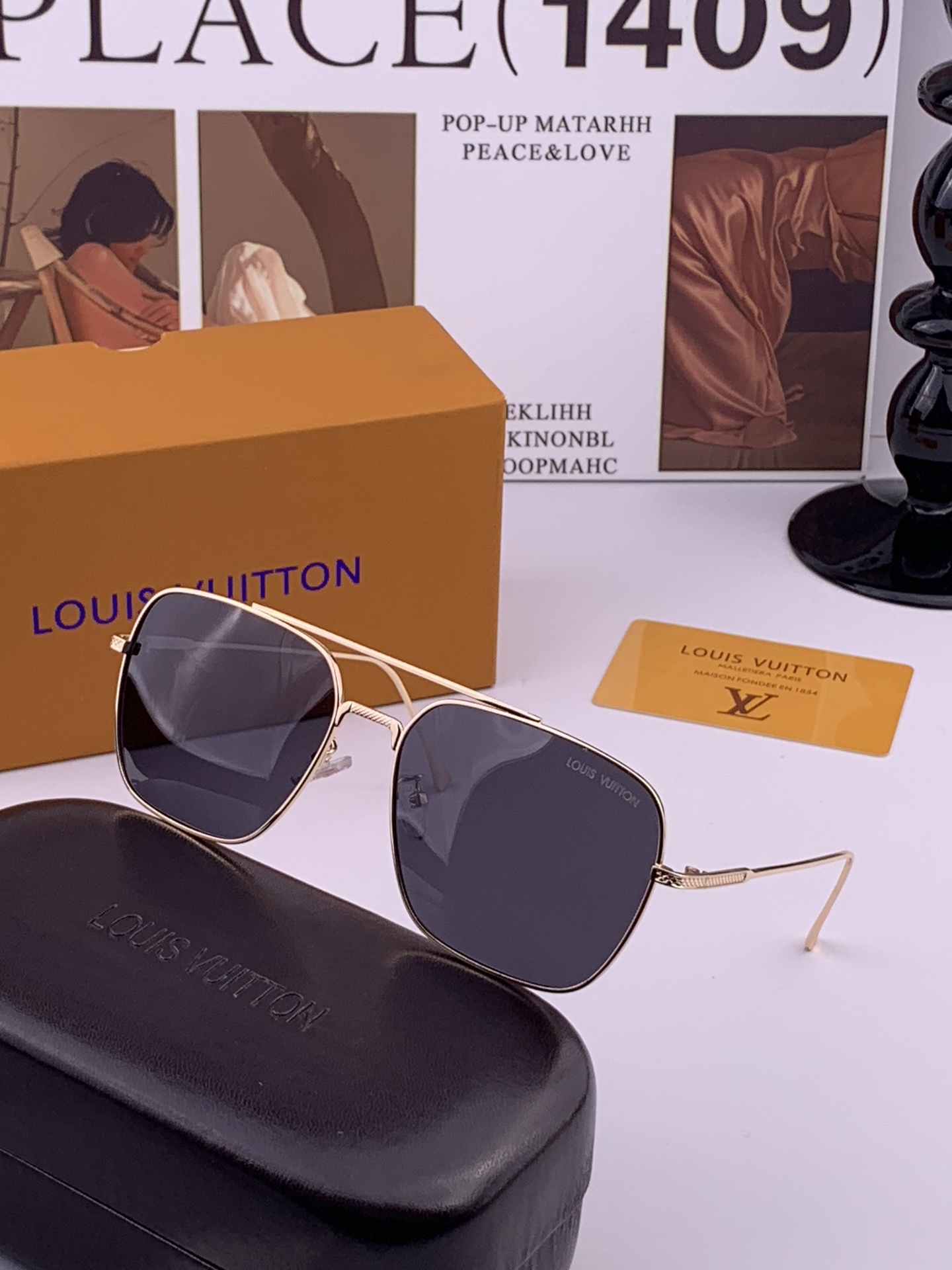 Lv 🔥  高品质男女款墨镜   👍 进口宝丽来偏光镜片  🔥蛤蟆镜 开车钓鱼都可 🔥百搭显瘦墨镜韩版男