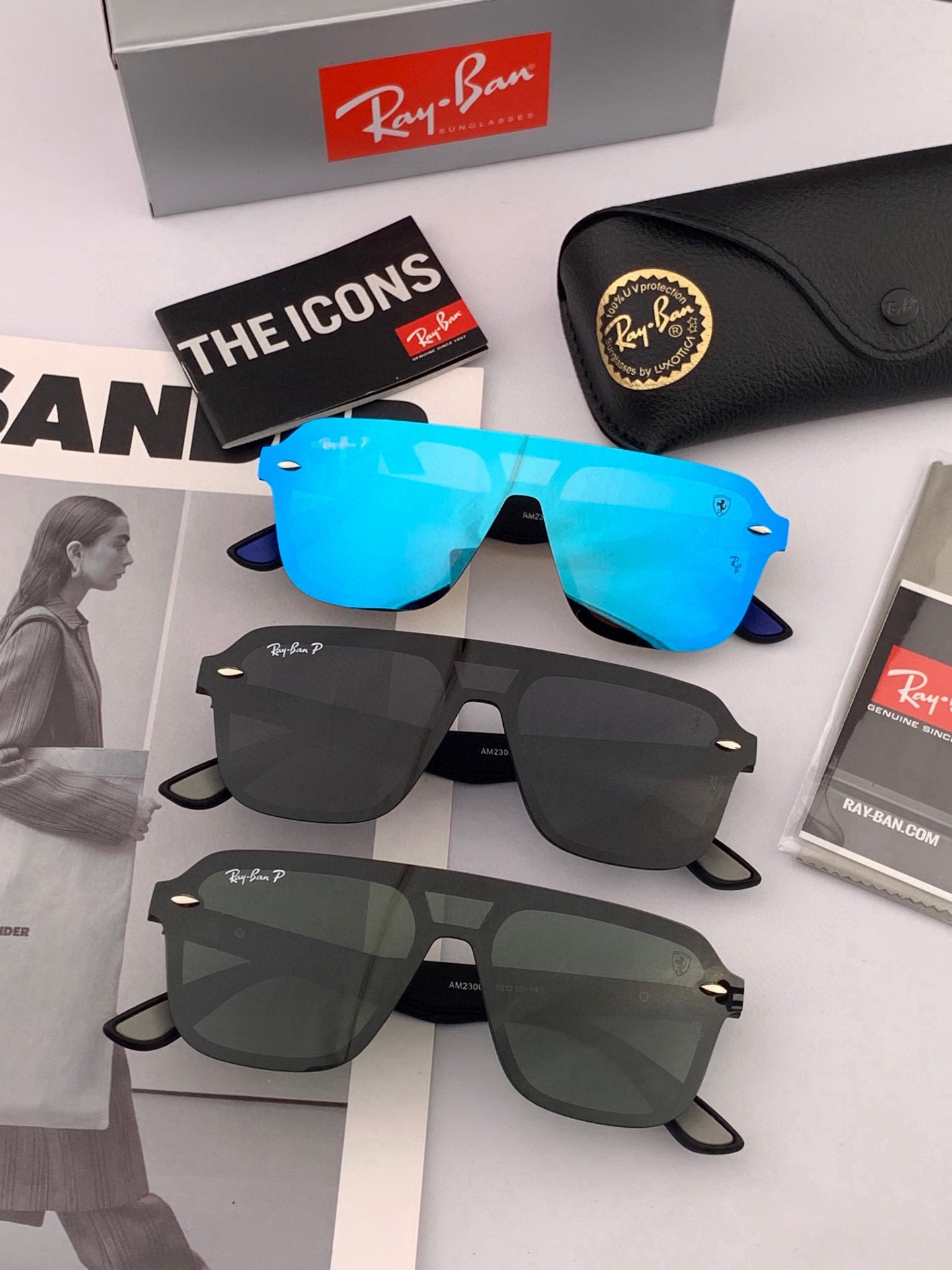 RAYBAN 😈雷朋 RB22300💚🔵💜👓时尚偏光🌻🌻💟炫‮潮彩‬款太阳镜，男女通用🔝🔝。size：6