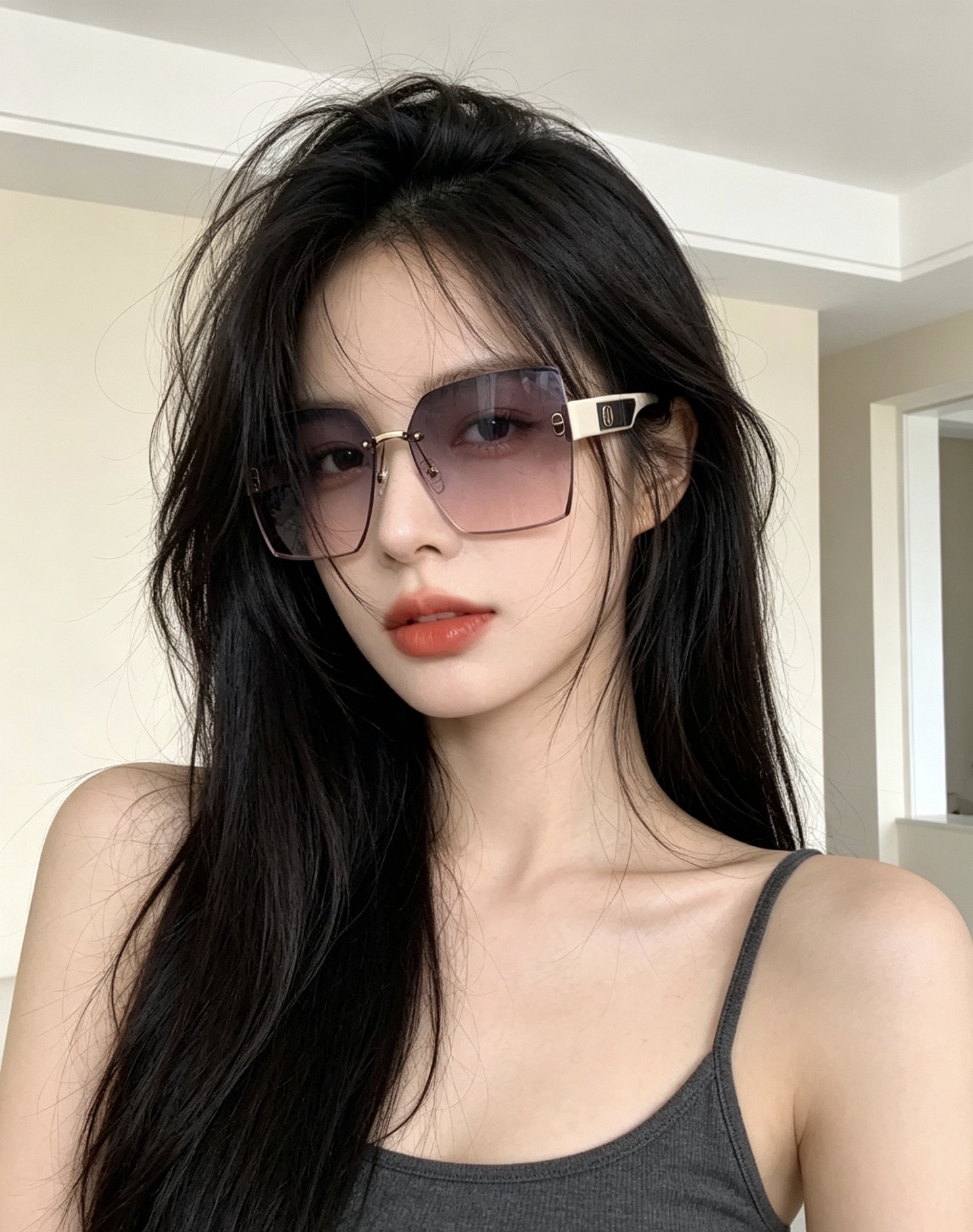 🔺 【DIOR-迪奥】开春新款 潮流爆款 时尚方框偏光太阳镜 高品质 佩戴舒适 网红潮款墨镜 女士高清偏