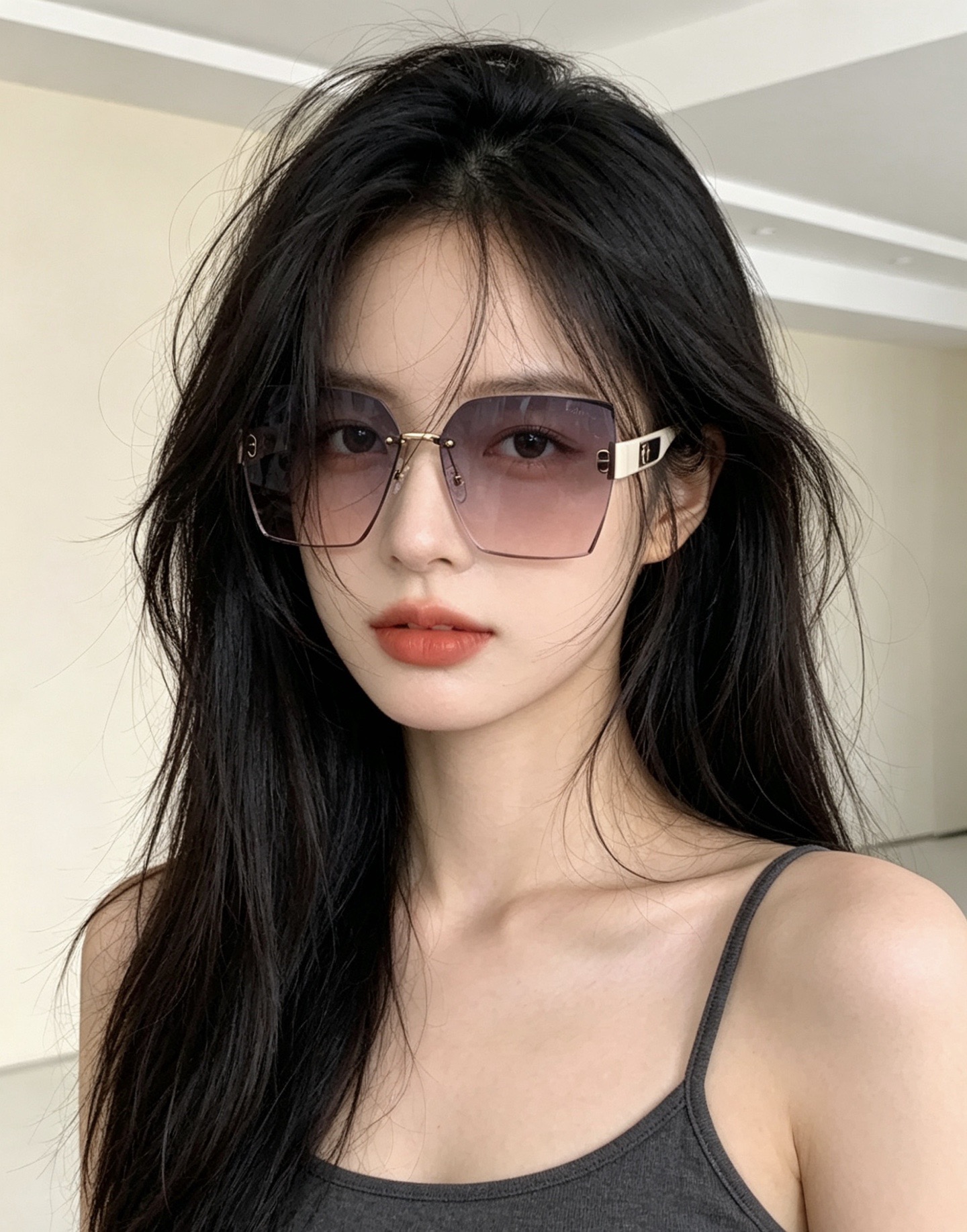 🔺 【DIOR-迪奥】开春新款 潮流爆款 时尚方框偏光太阳镜 高品质 佩戴舒适 网红潮款墨镜 女士高清偏