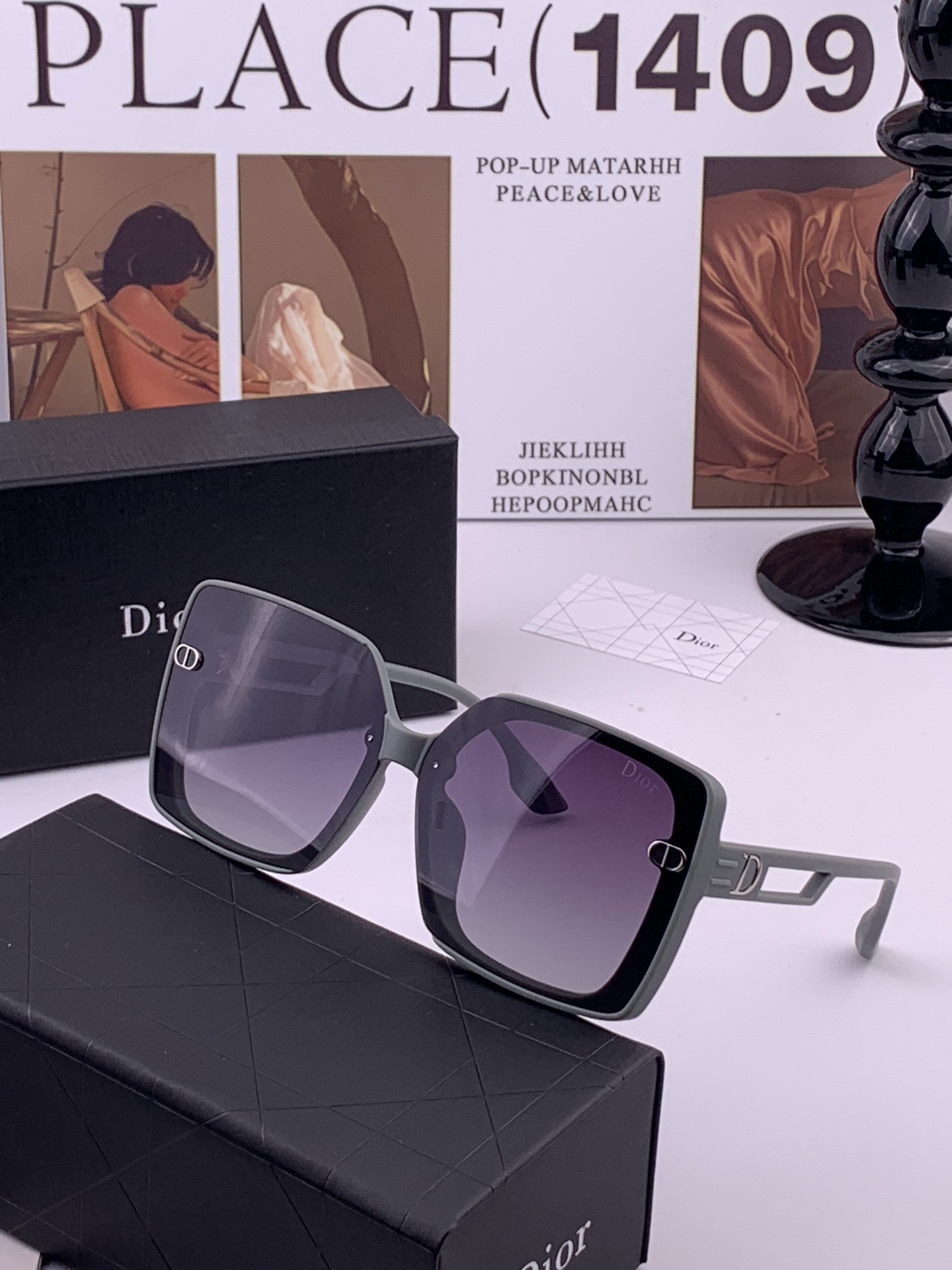 🔺 【DIOR-迪奥】开春新款 潮流爆款 时尚方框偏光太阳镜 高品质 佩戴舒适 网红潮款墨镜 女士高清偏