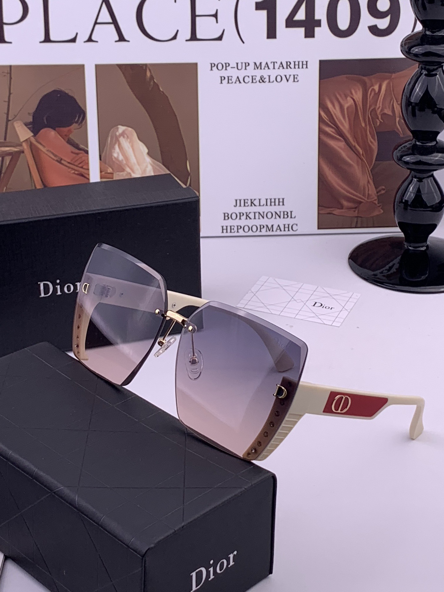 🔺 【DIOR-迪奥】开春新款 潮流爆款 时尚方框太阳镜 高品质 佩戴舒适 网红潮款墨镜 女士高清太阳镜