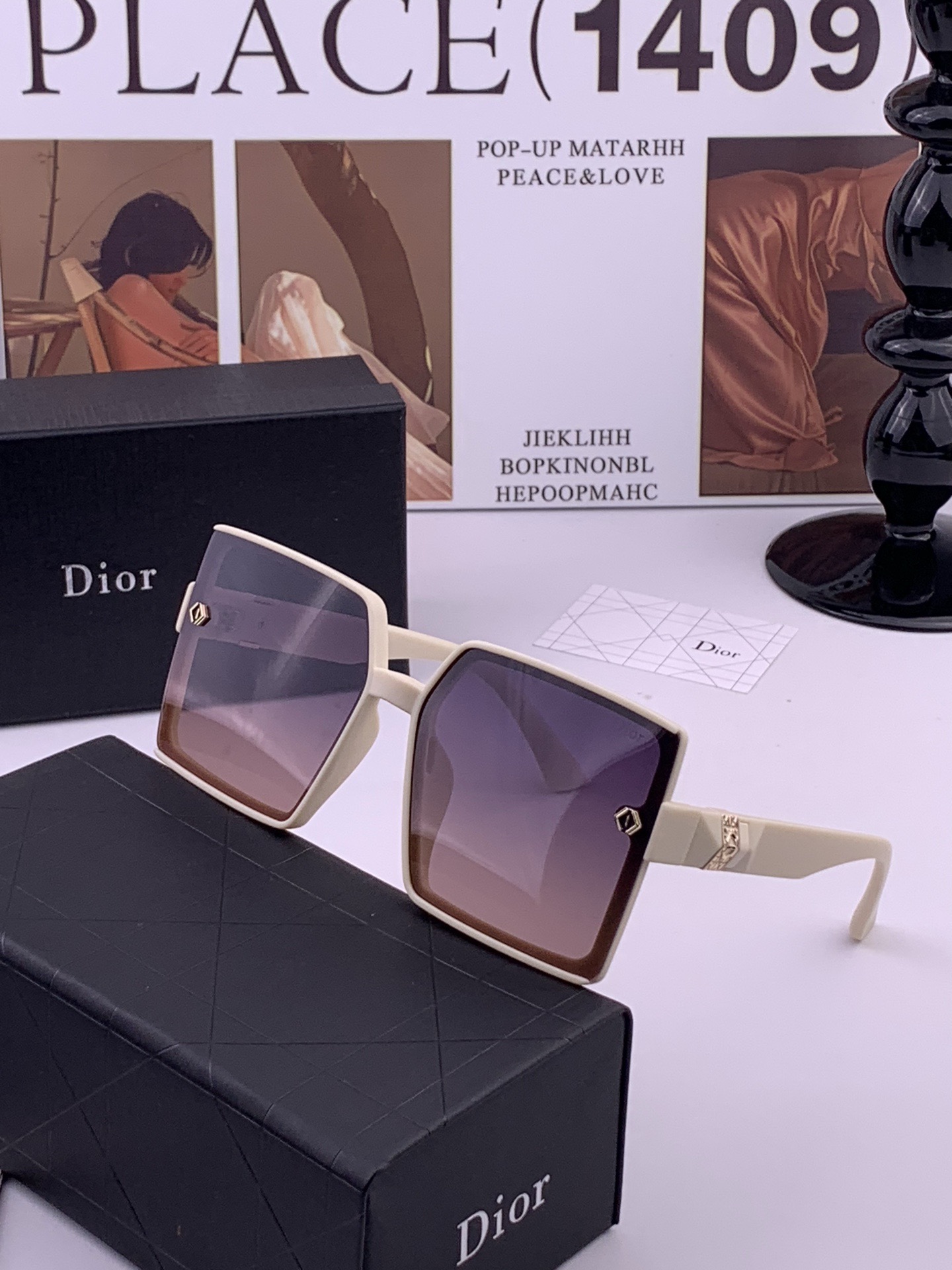 🔺 【DIOR】开春新款 潮流爆款 时尚方框偏光太阳镜 高品质 佩戴舒适 网红潮款墨镜 女士高清加厚偏光