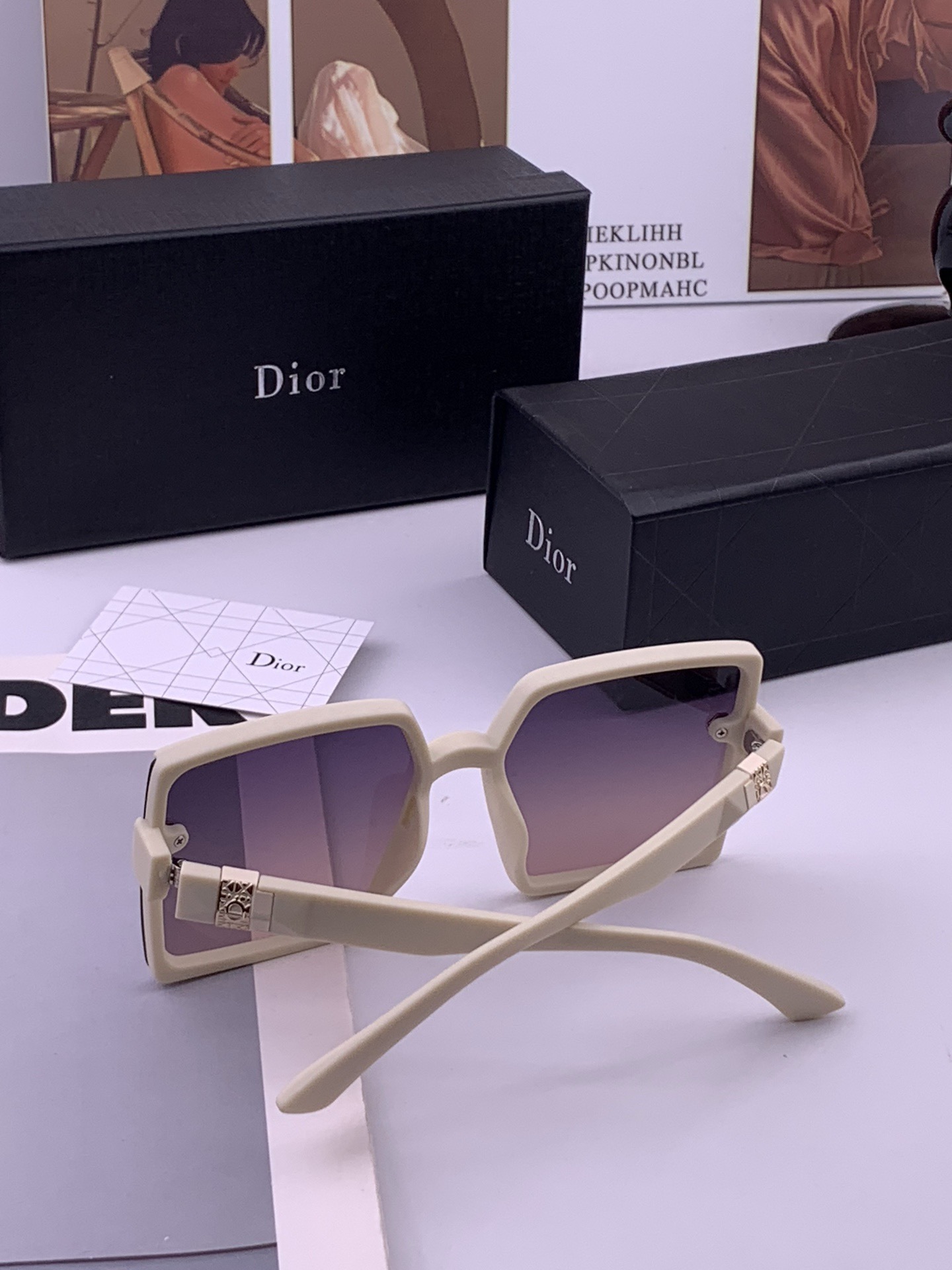 🔺 【DIOR】开春新款 潮流爆款 时尚方框偏光太阳镜 高品质 佩戴舒适 网红潮款墨镜 女士高清加厚偏光