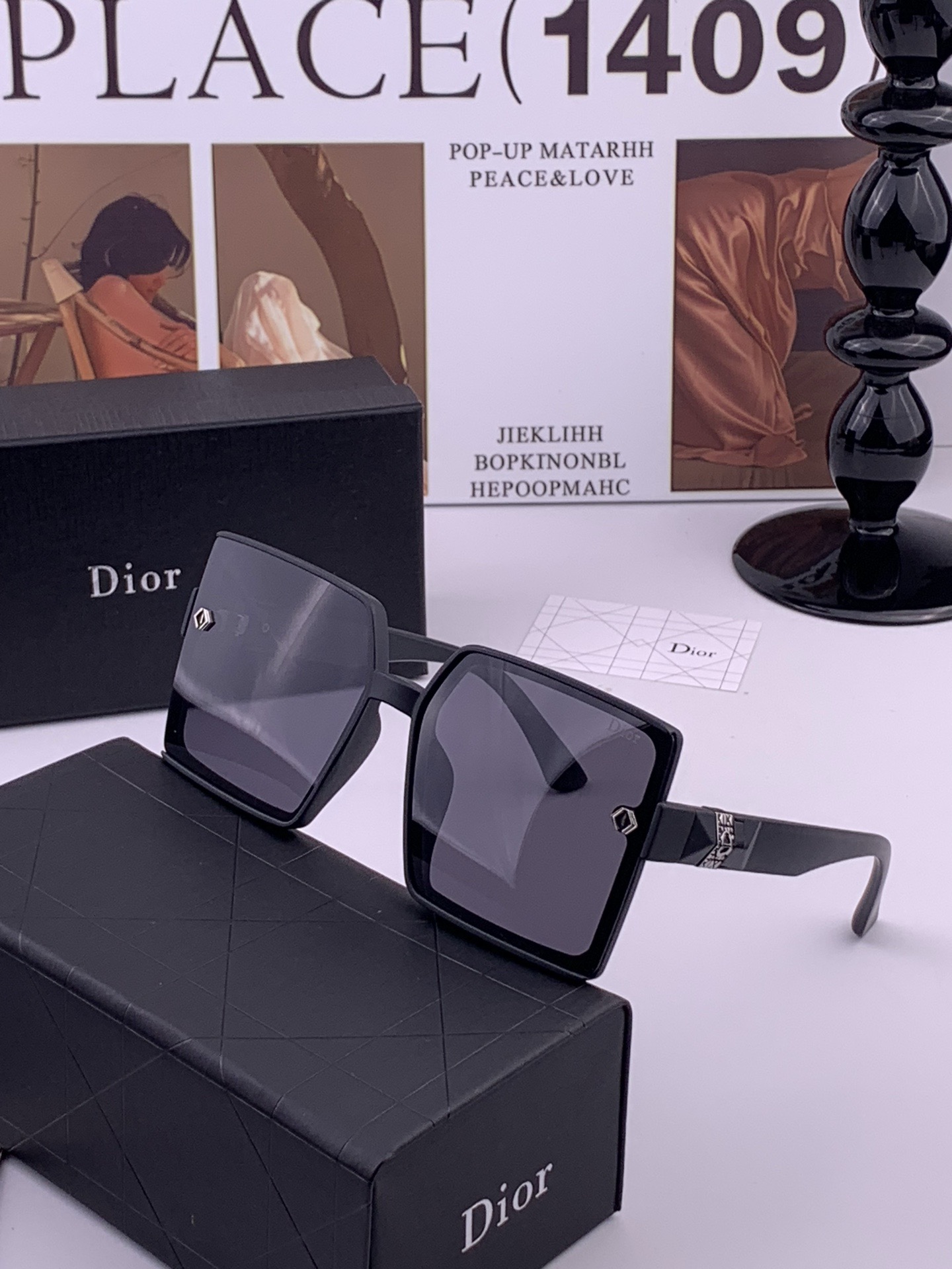 🔺 【DIOR】开春新款 潮流爆款 时尚方框偏光太阳镜 高品质 佩戴舒适 网红潮款墨镜 女士高清加厚偏光