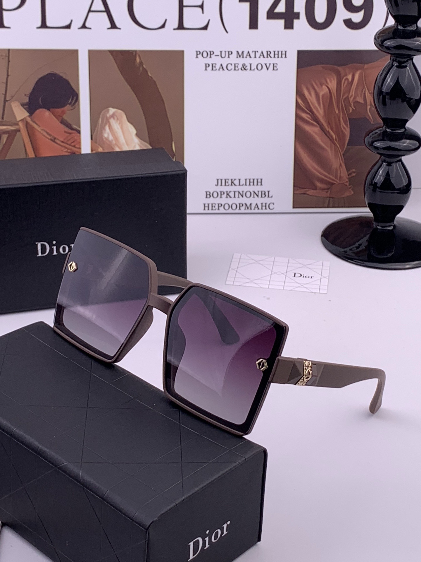 🔺 【DIOR】开春新款 潮流爆款 时尚方框偏光太阳镜 高品质 佩戴舒适 网红潮款墨镜 女士高清加厚偏光