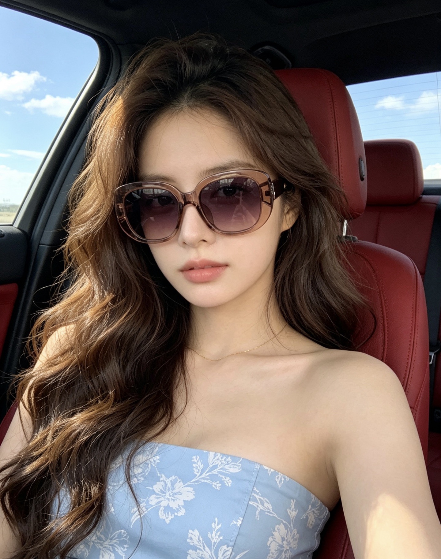 🔺 【GUCCI】开春新款 潮流爆款 时尚方框偏光太阳镜 高品质 佩戴舒适 网红潮款墨镜 女士高清尼龙偏