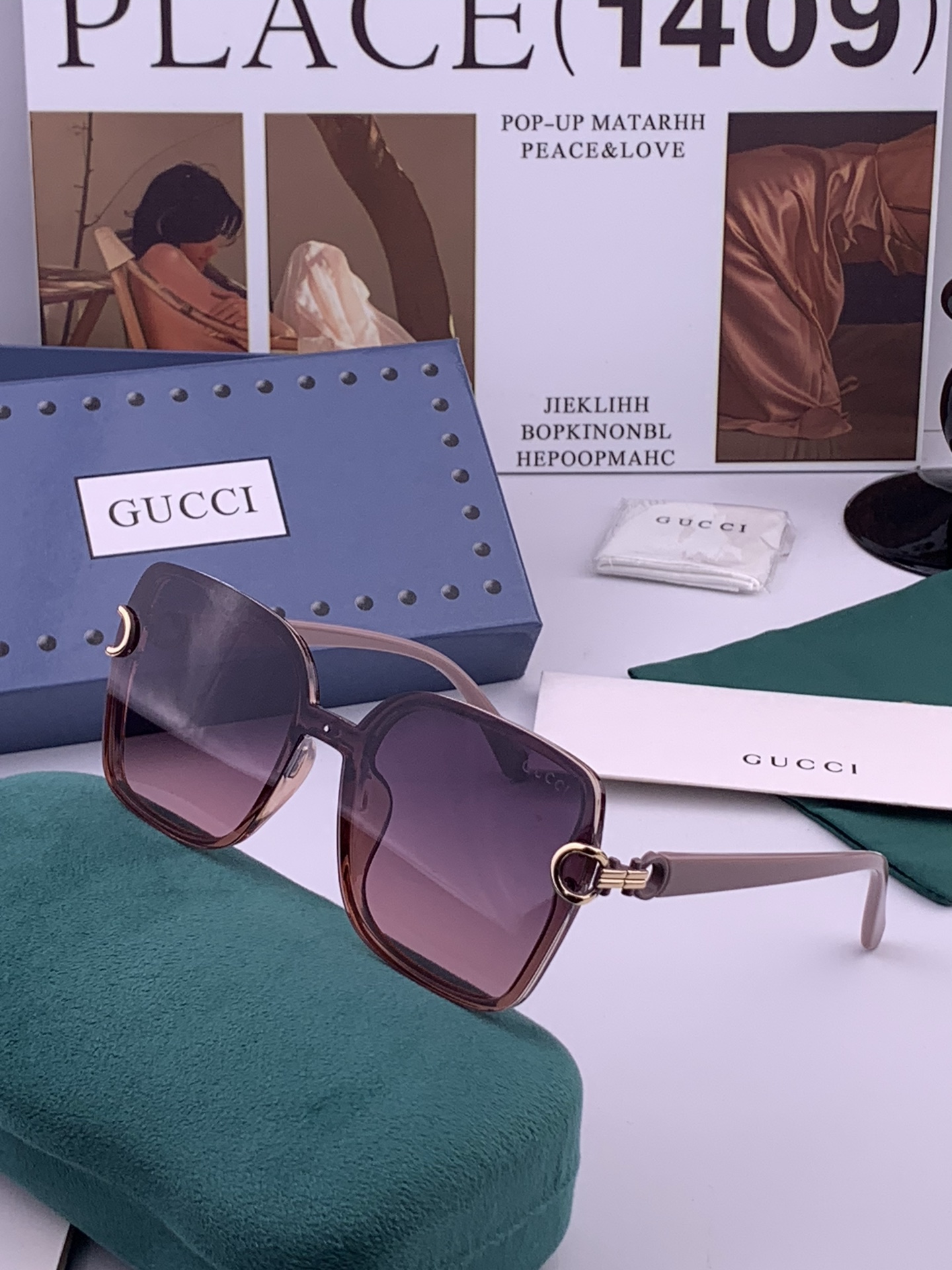 【TR偏光系列】Gucci   经典的方框设计，不挑脸型，无论搭配大衣还是连衣裙都非常显气质偏光镜片预防